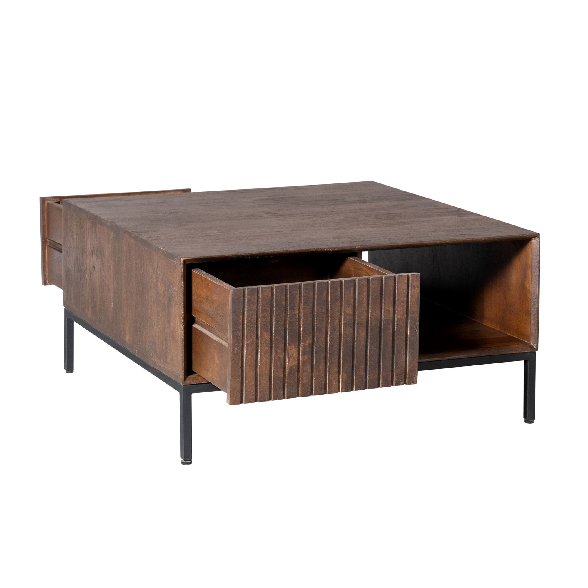 Table basse Madison Brune | 80 cm | Carrée - STF