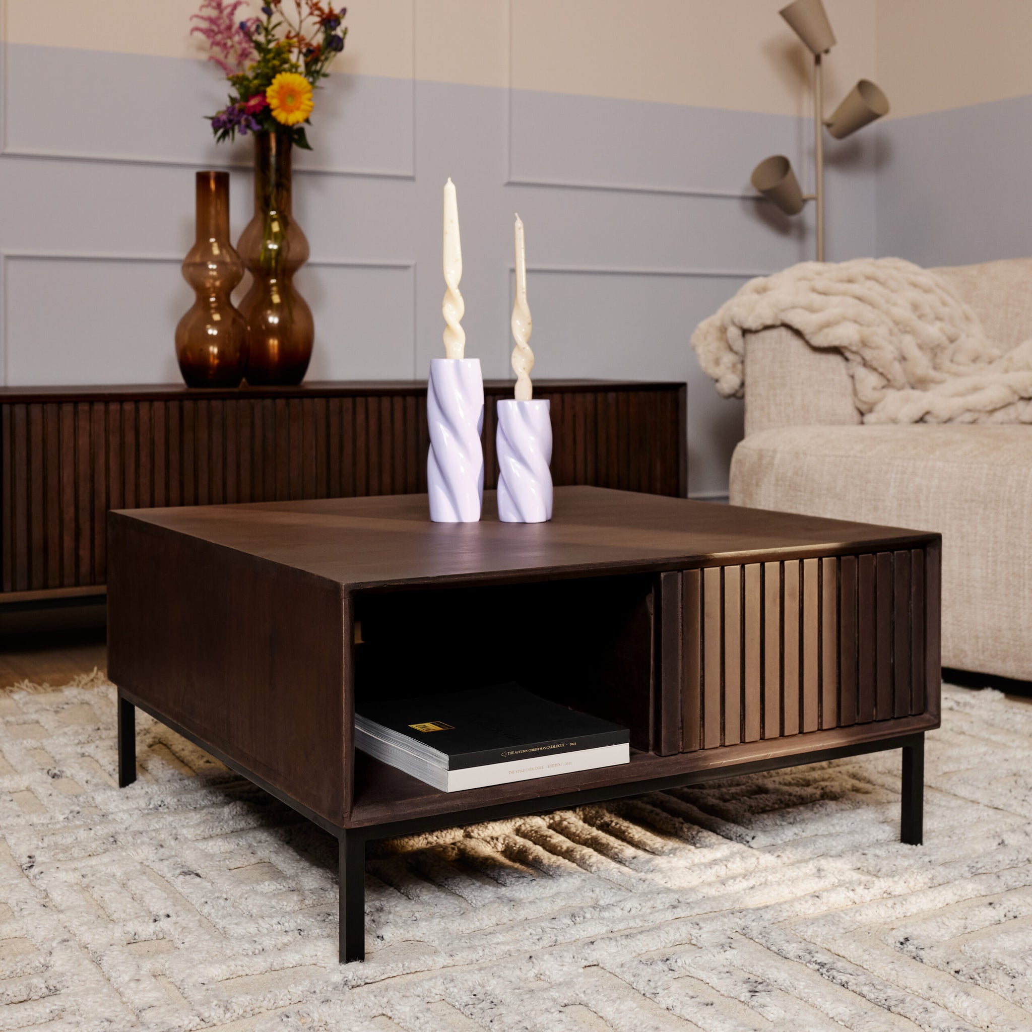 Table basse Madison Brune | 80 cm | Carrée - STF