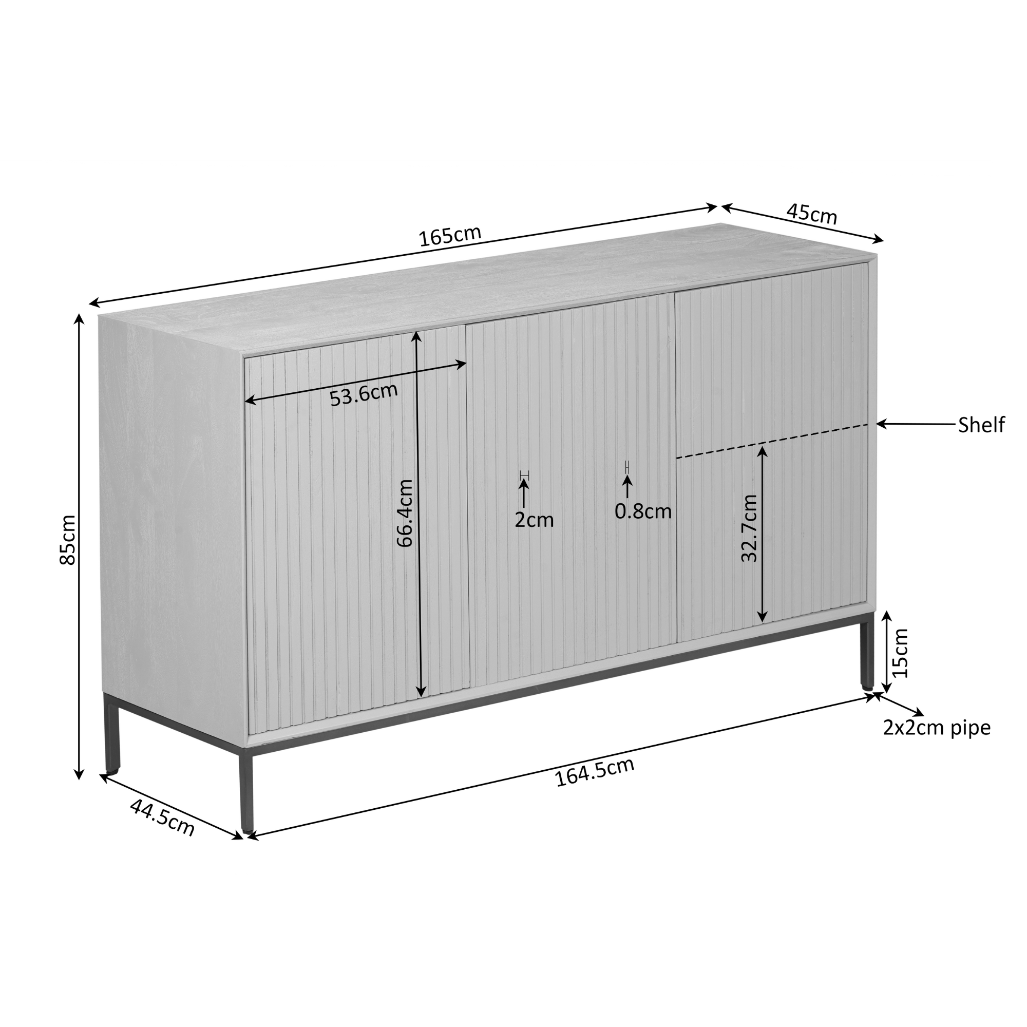 Buffet Madison marron | 165 cm - STF