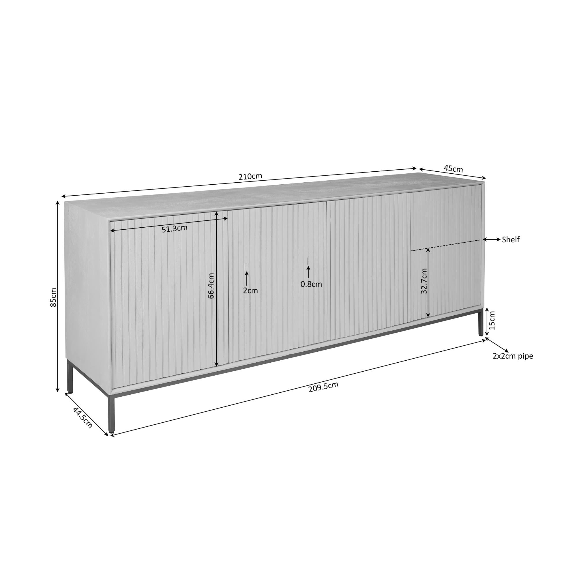 Buffet Madison marron | 210 cm - STF