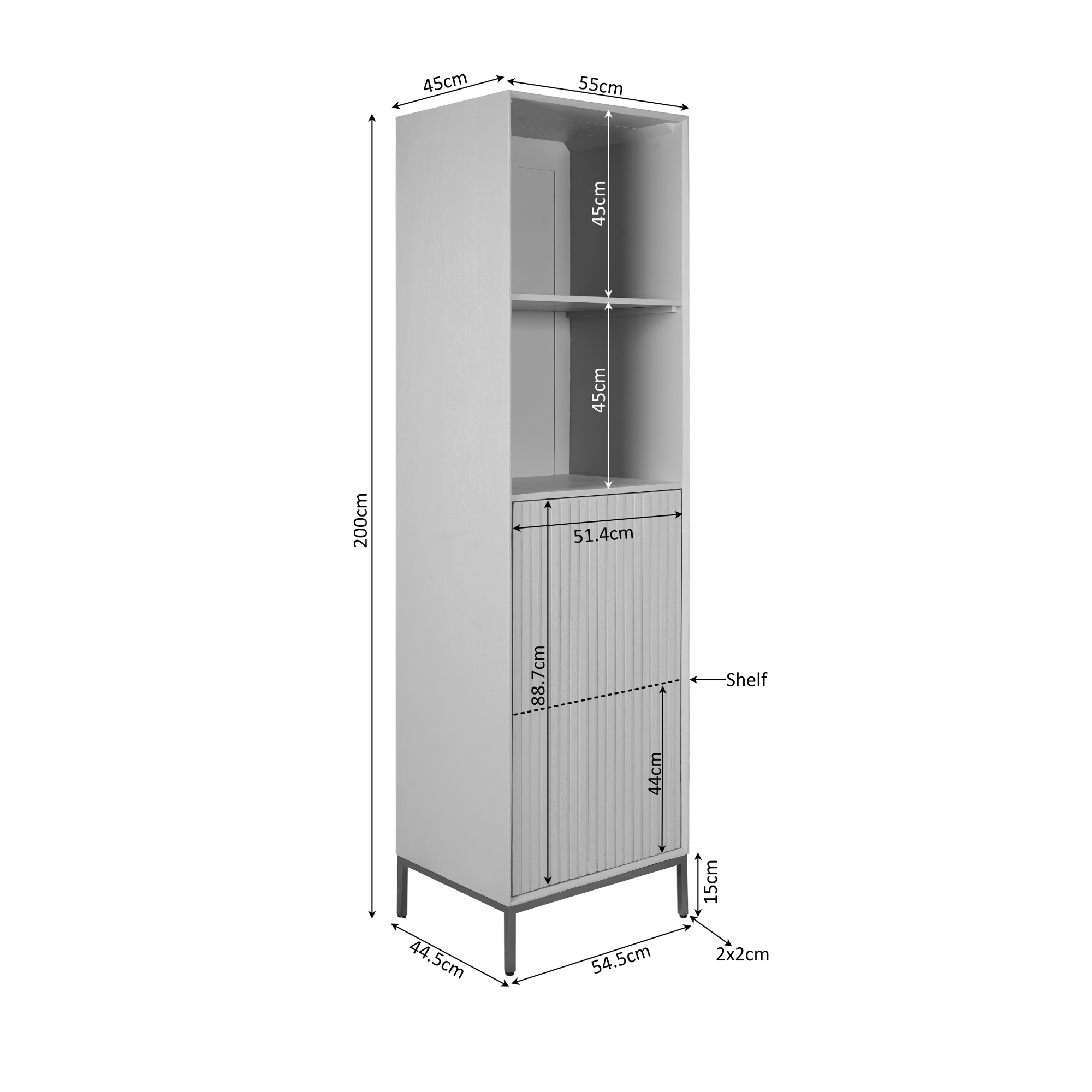 Armoire de rangement Madison Brun | 55 cm - STF