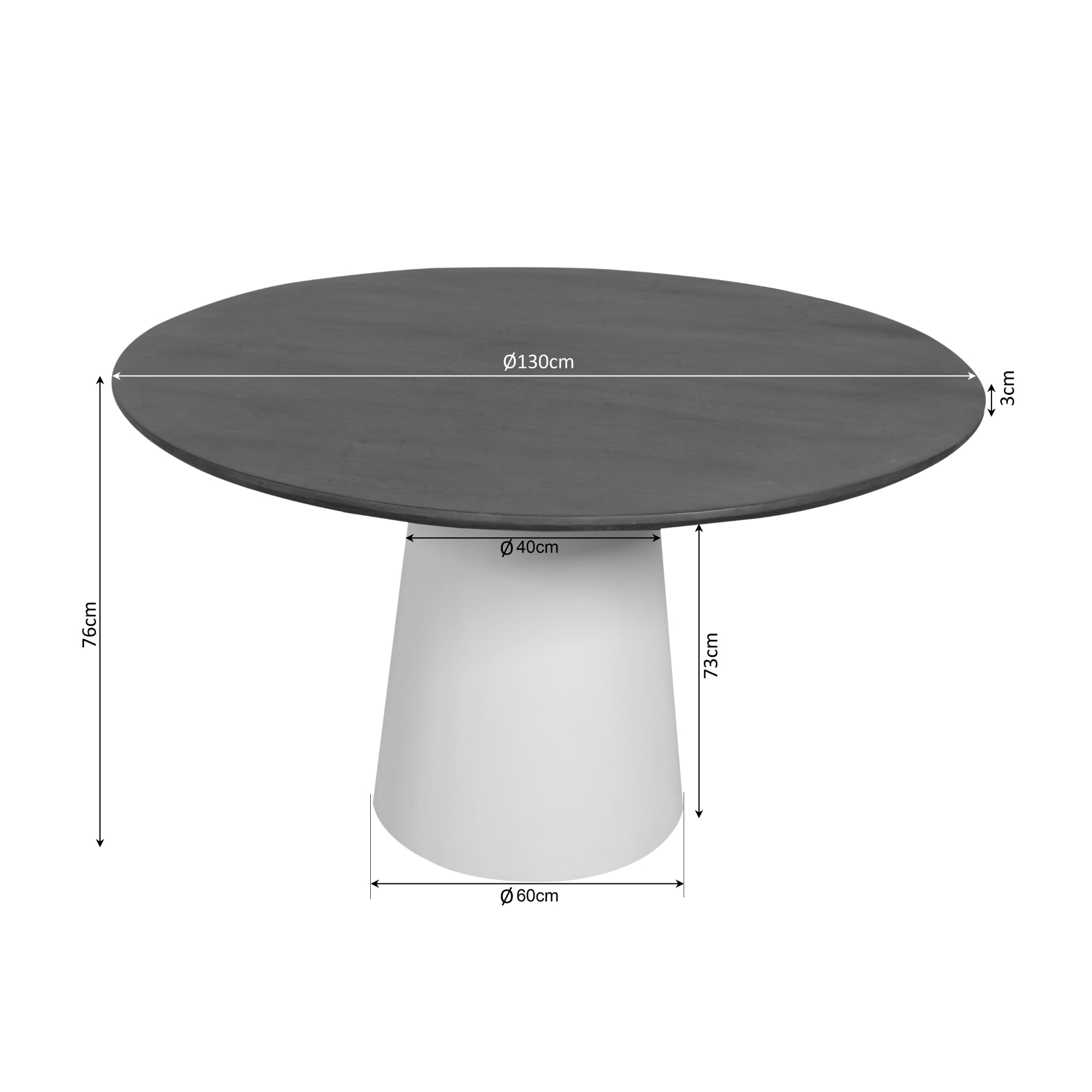 Eettafel Madison Bruin | 130 cm - STF