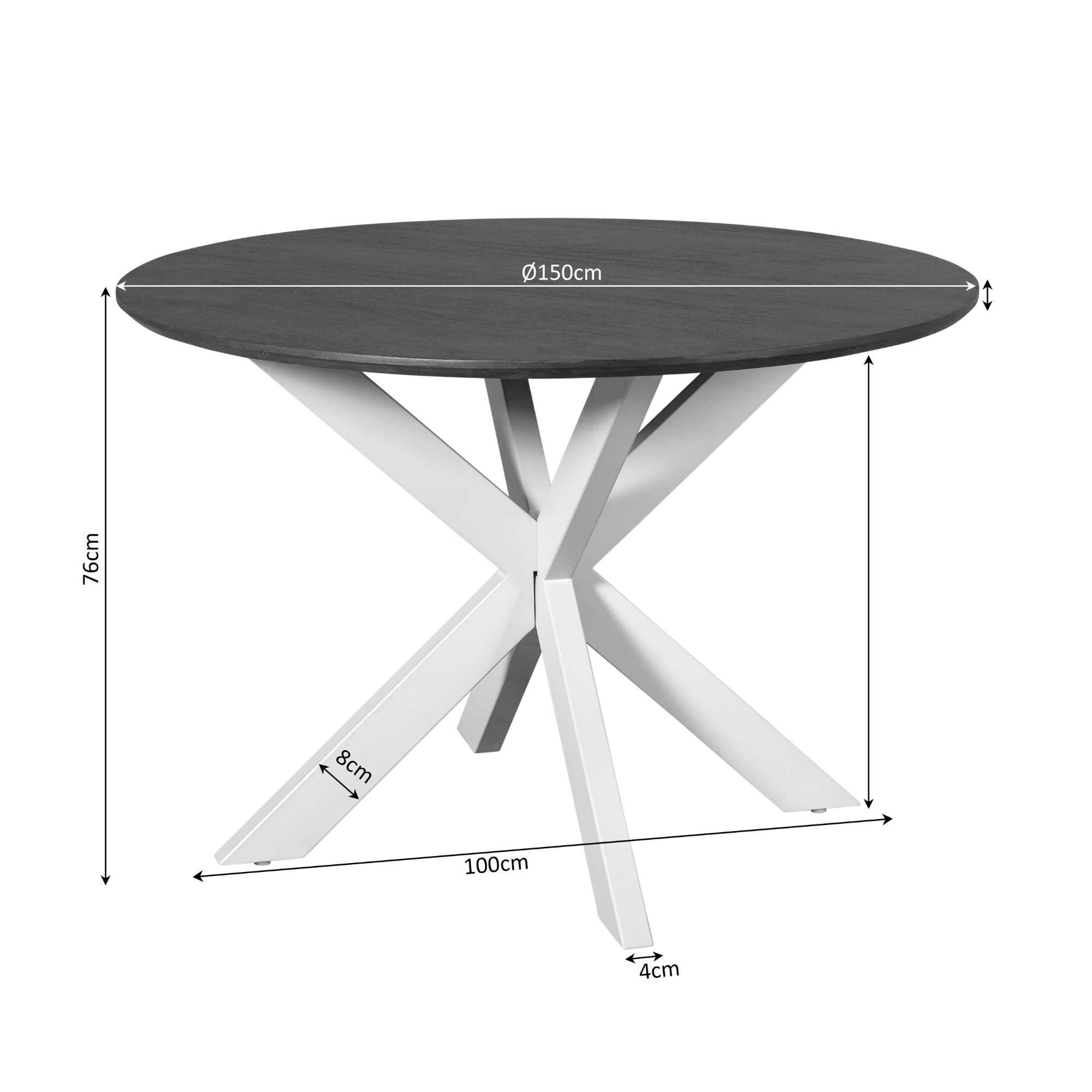 Eettafel Madison Bruin | 130 cm | Poot Zandkleurig - STF