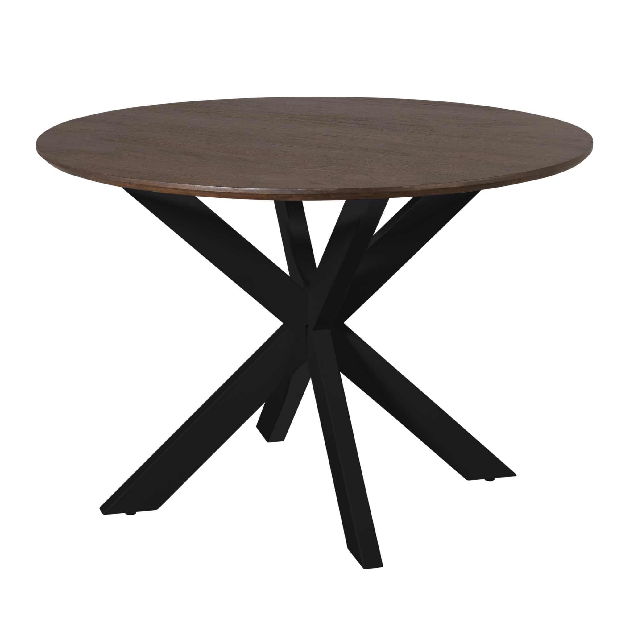 Eettafel Madison Brown | 110 cm | Poot Zwart - STF