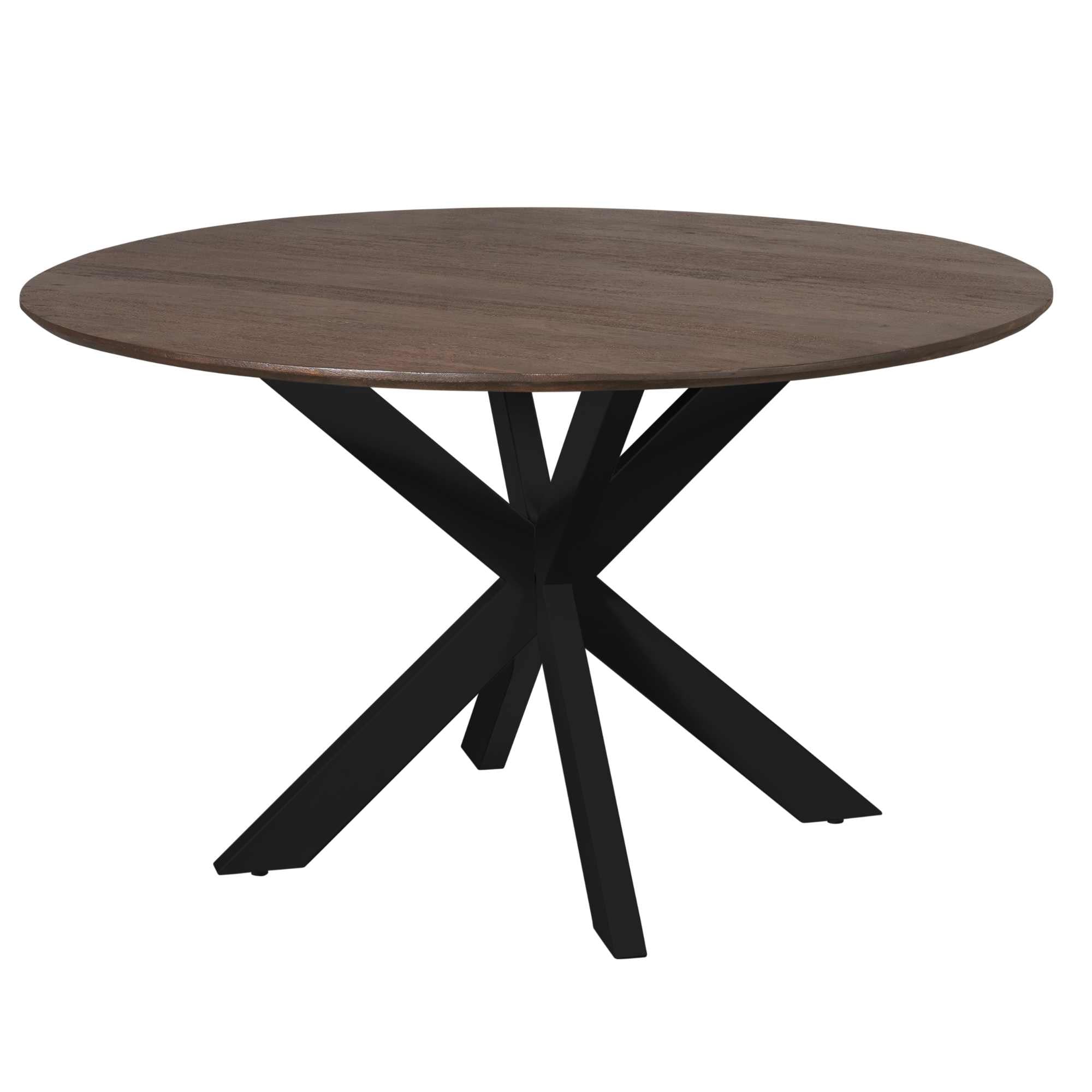 Eettafel Madison Brown | 130 cm | Poot Zwart - STF
