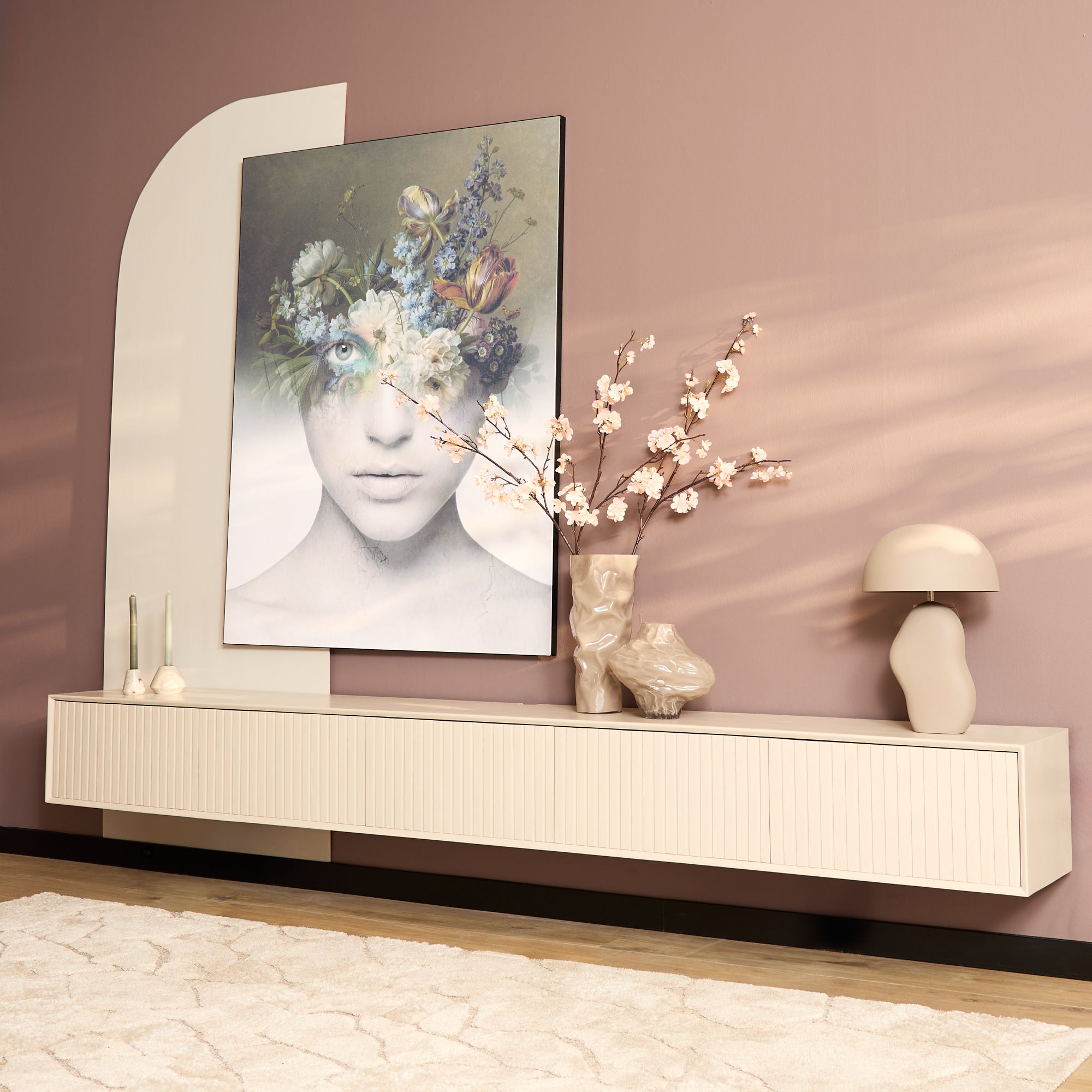 Zwevend tv-meubel Madison Sand | 280 cm - STF