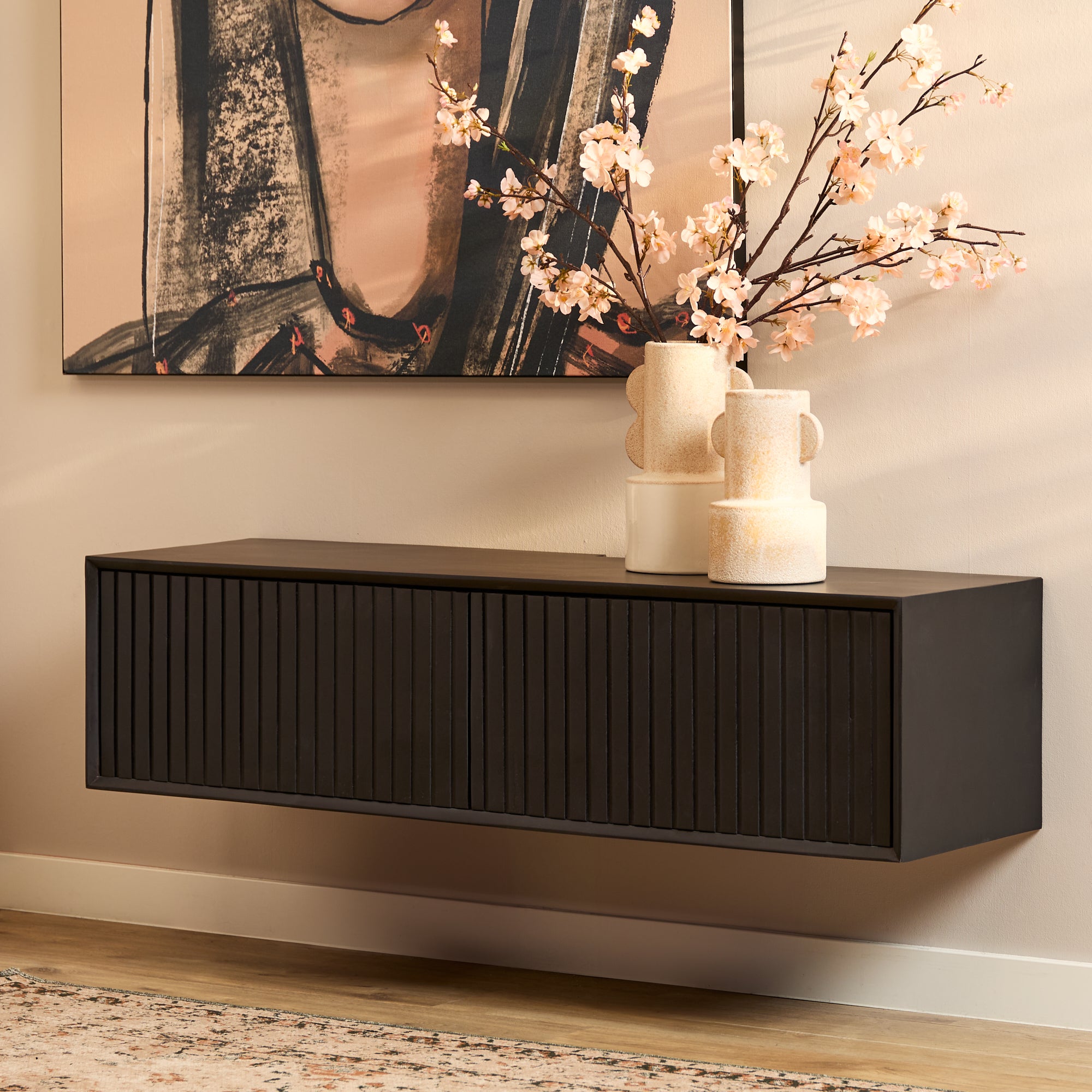 Zwevend tv-meubel Madison Zwart | 120 cm - STF