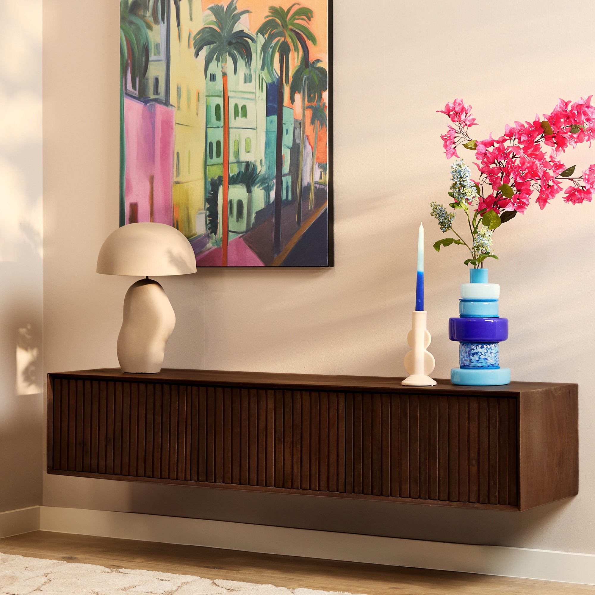 Zwevend tv-meubel Madison bruin | 160 cm - STF