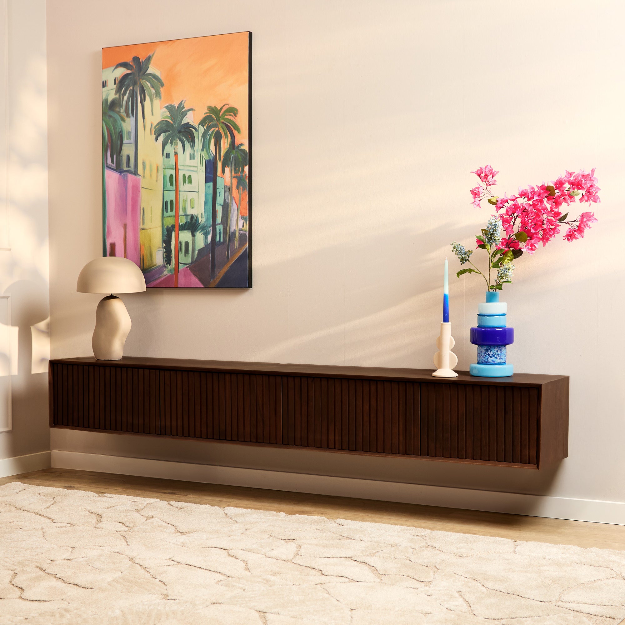 Zwevend tv-meubel Madison bruin| 200 cm - STF