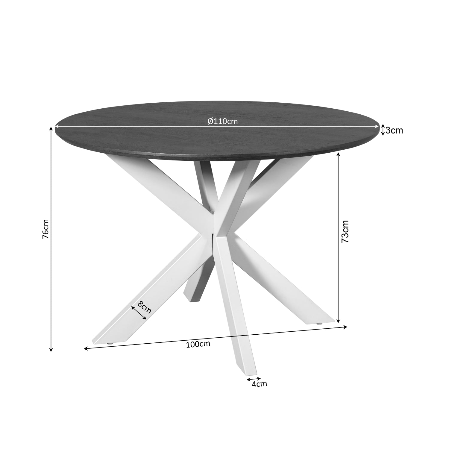 Eettafel Madison Naturel | 110 cm - STF