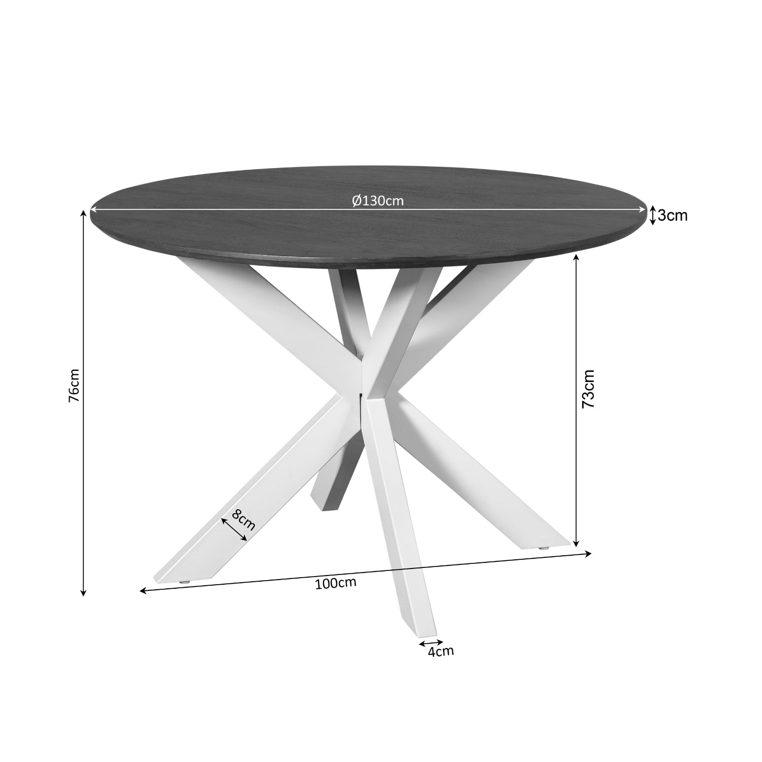 Eettafel Madison Naturel | 130 cm - STF