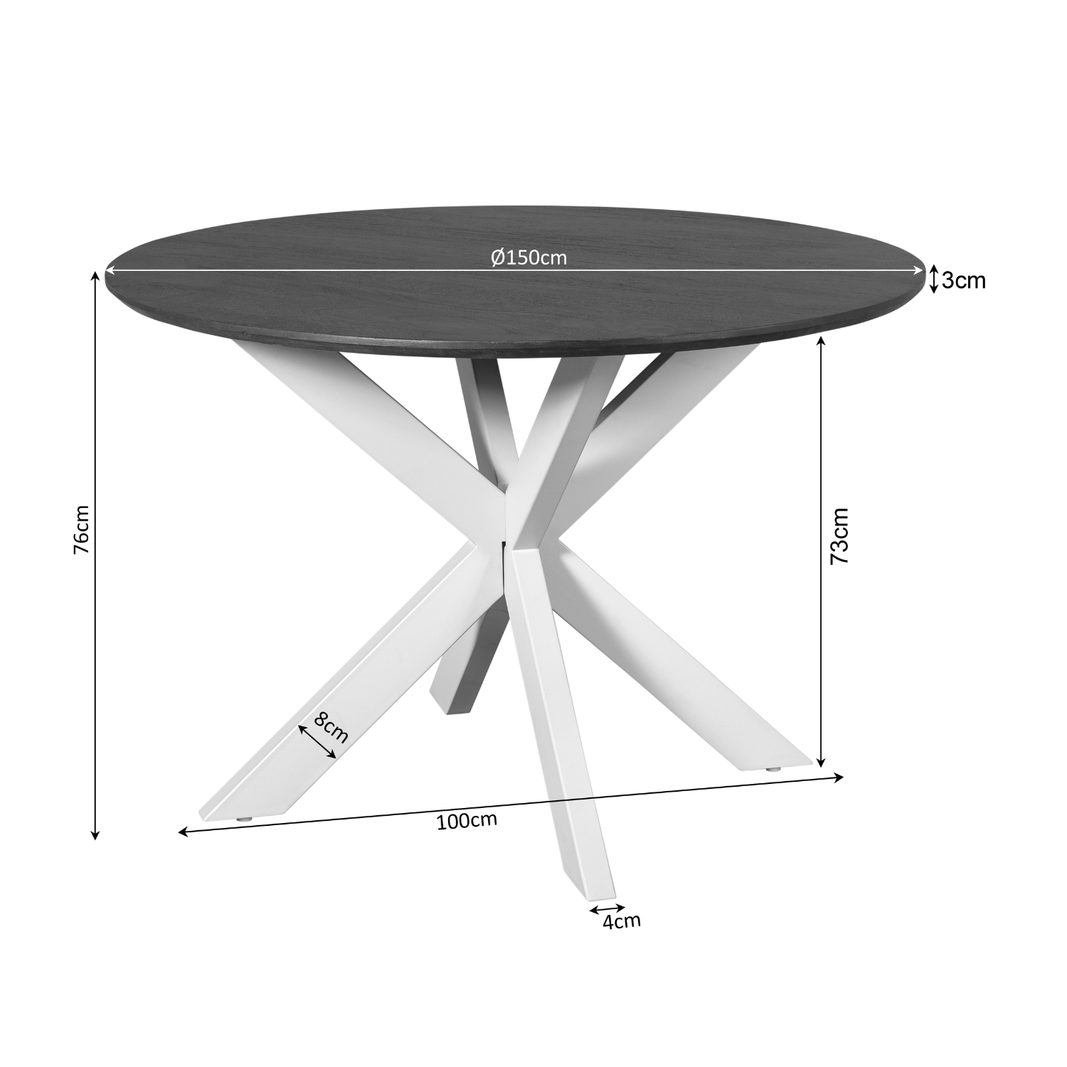 Table de salle à manger Madison, naturelle | 150 cm - STF