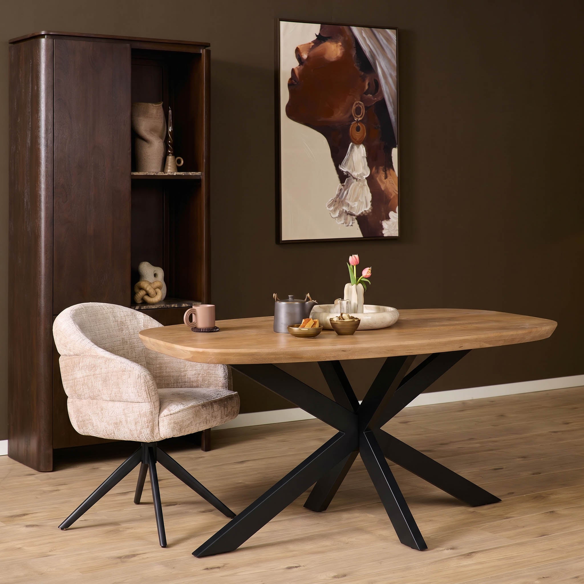 Table de salle à manger Madison naturelle 160 - Ovale danoise - STF