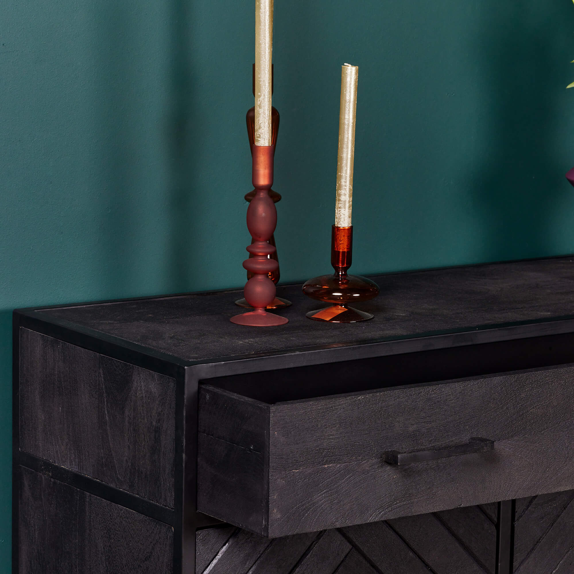 Bergkast New York | Mangohout en staal | 100 cm - STF