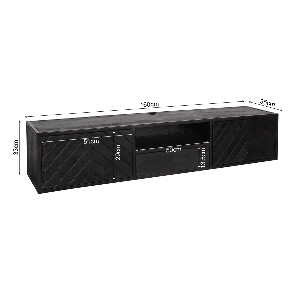 Meuble TV suspendu New York | 160 cm - STF