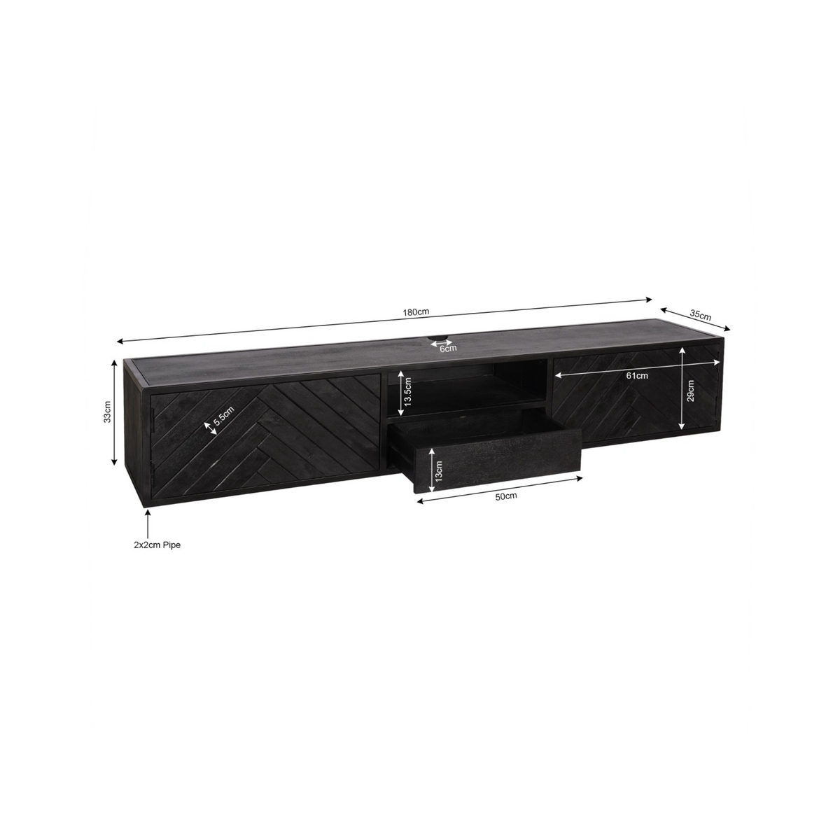 Meuble TV suspendu New York | 180 cm - STF