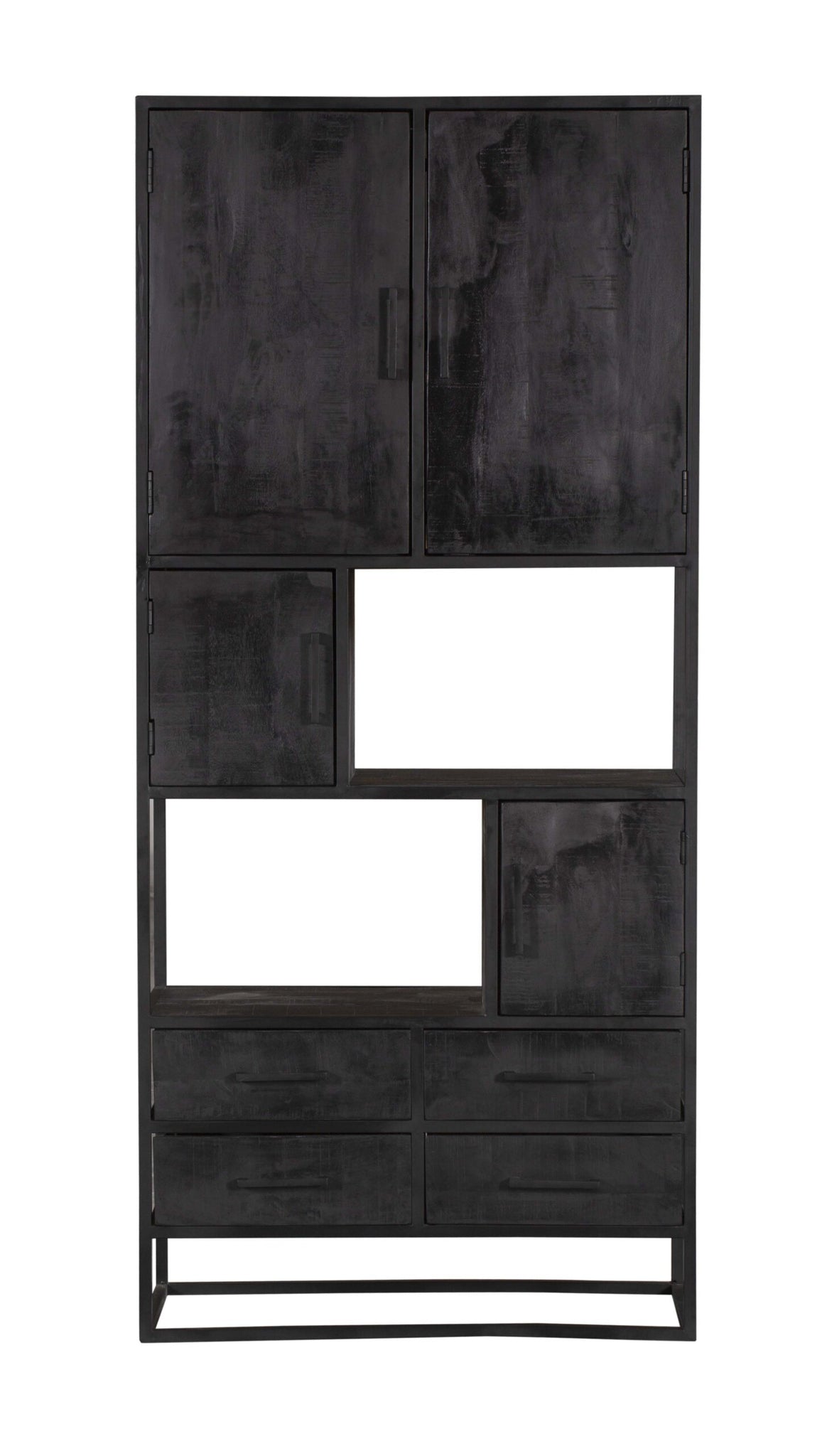 Boekenkast Denver Zwart | Mangohout en staal | 90 cm - STF