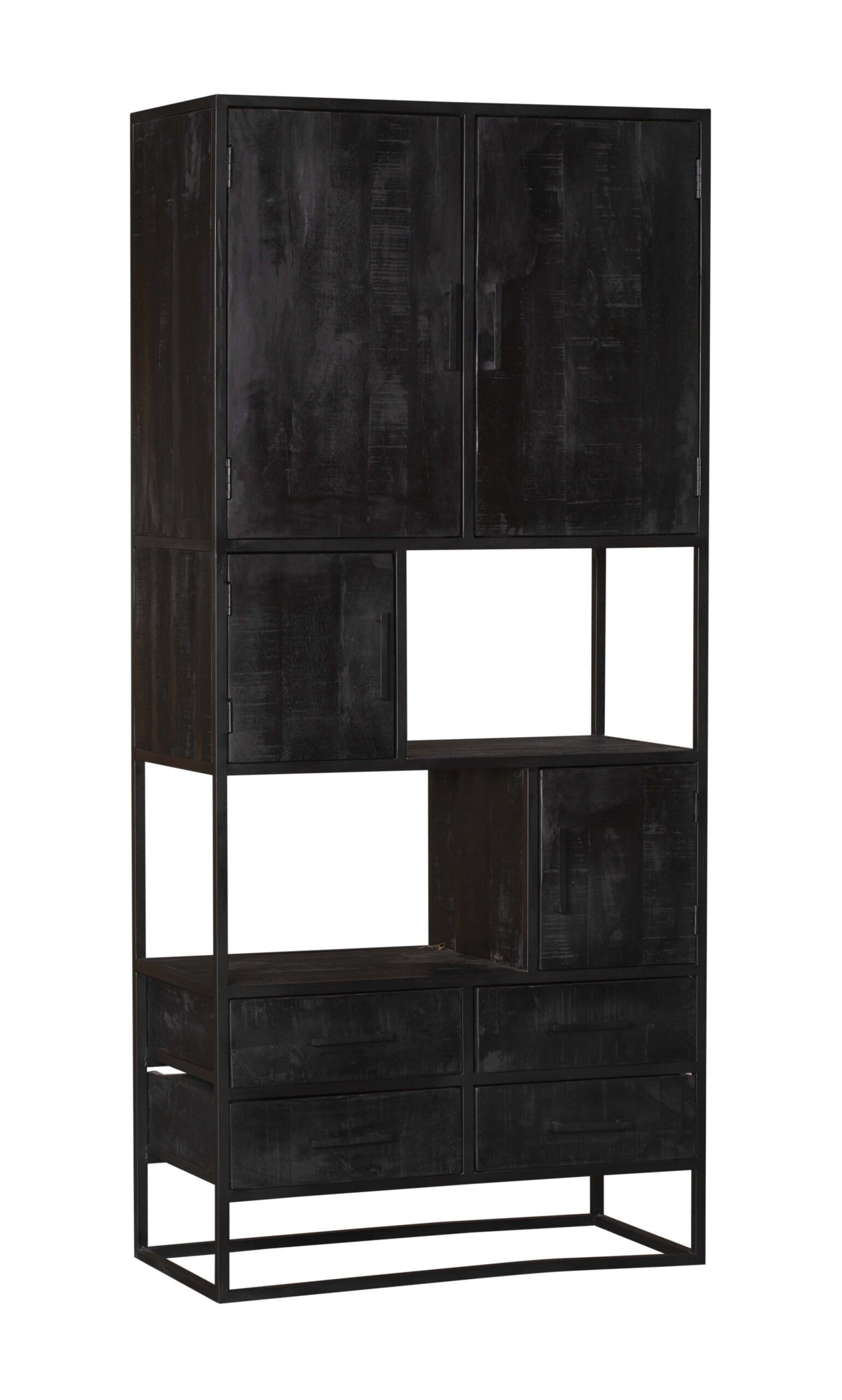 Boekenkast Denver Zwart | Mangohout en staal | 90 cm - STF