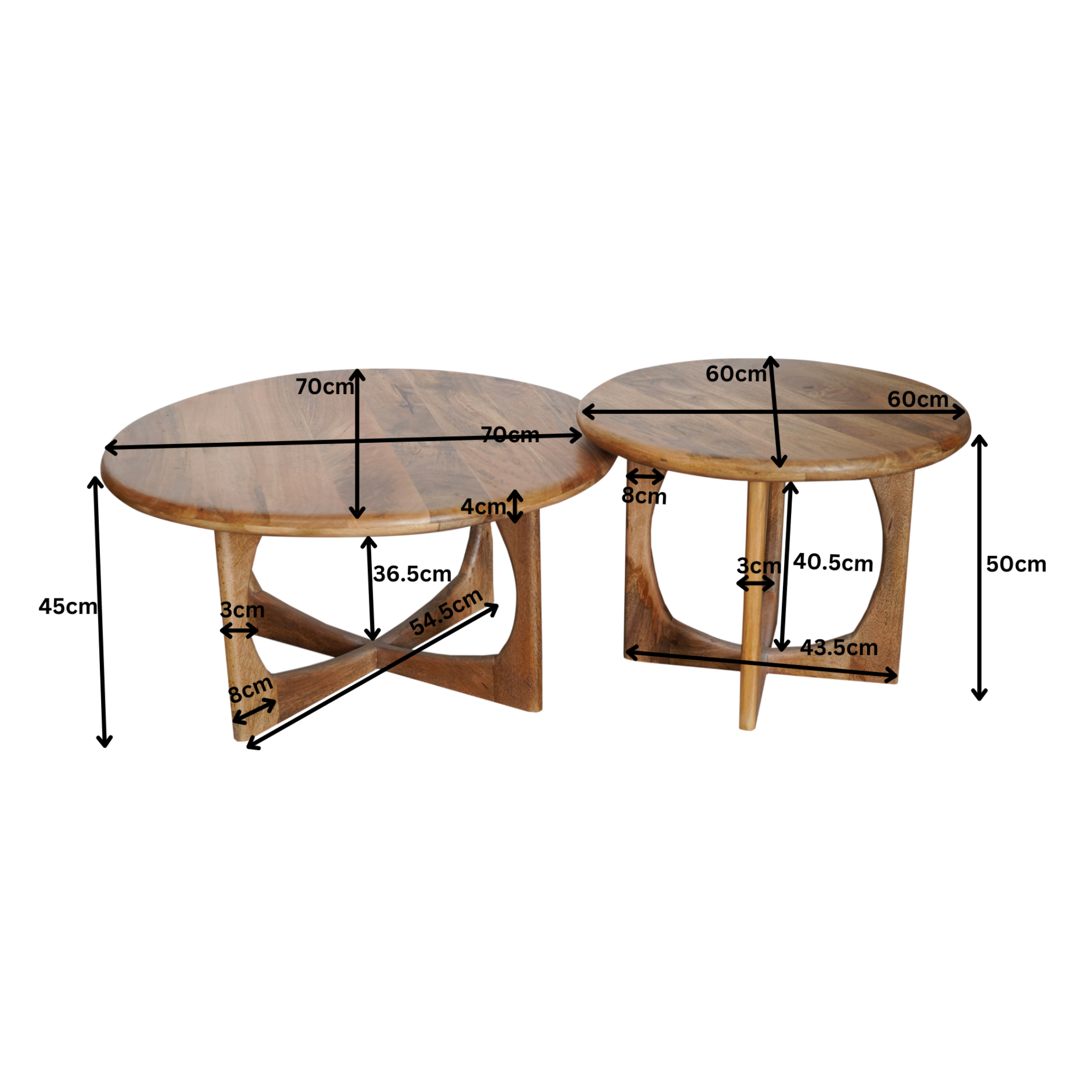 Salontafel Milou | Naturel | 70 cm - STF