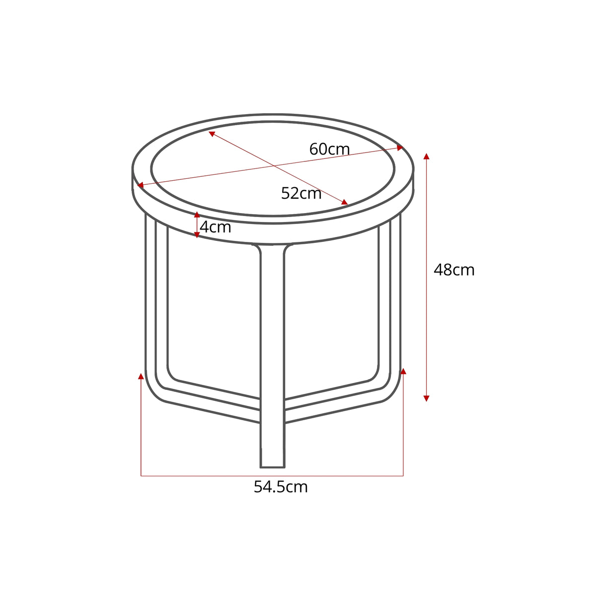 Bijzettafel Morris | 60 cm - STF