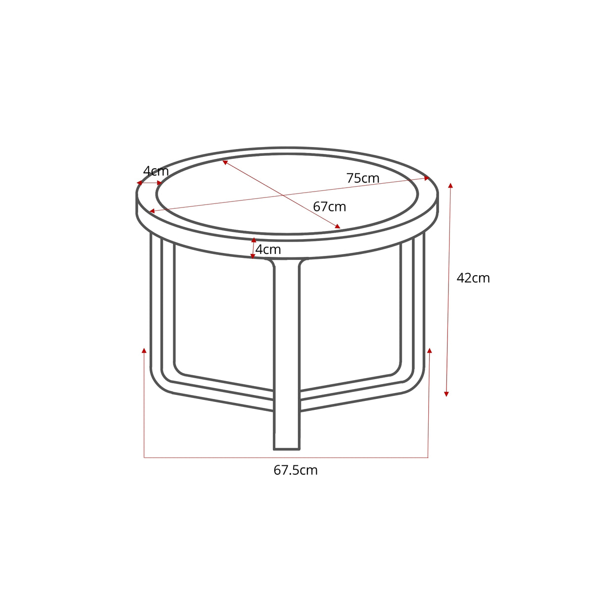 Salontafel Morris | 75 cm - STF