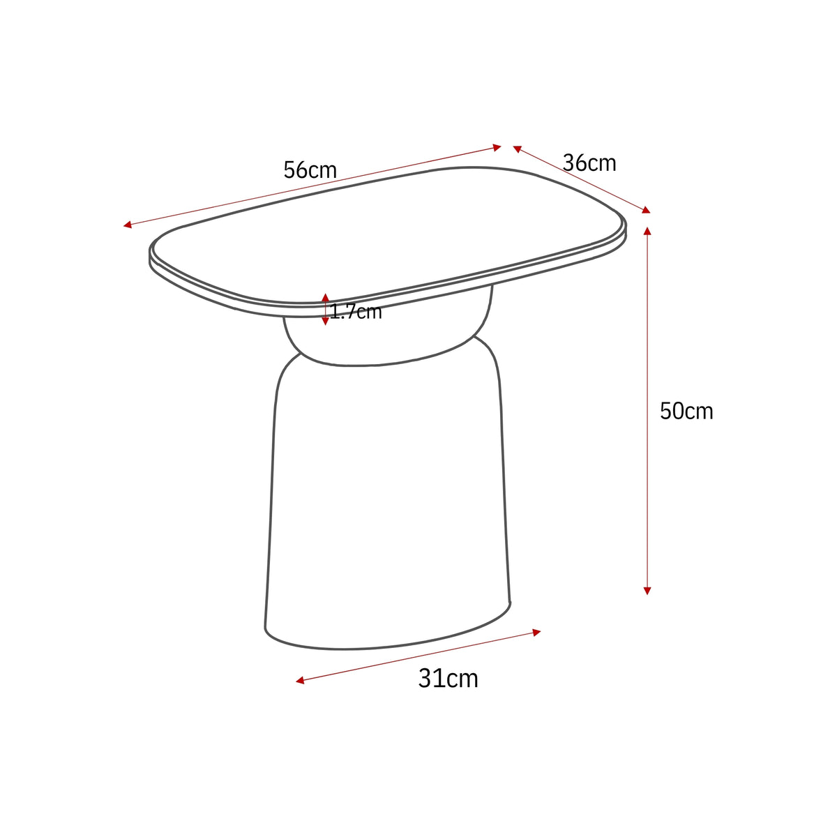 Bijzettafel Silva | 56 cm - STF