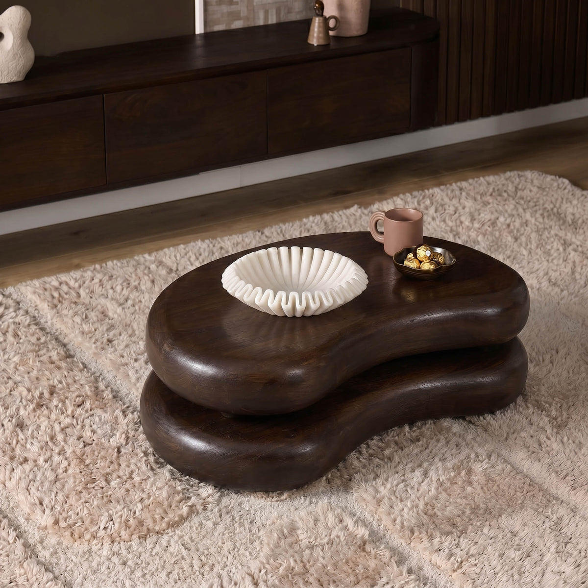 Salontafel Mads mangohout bruin 99 cm - STF