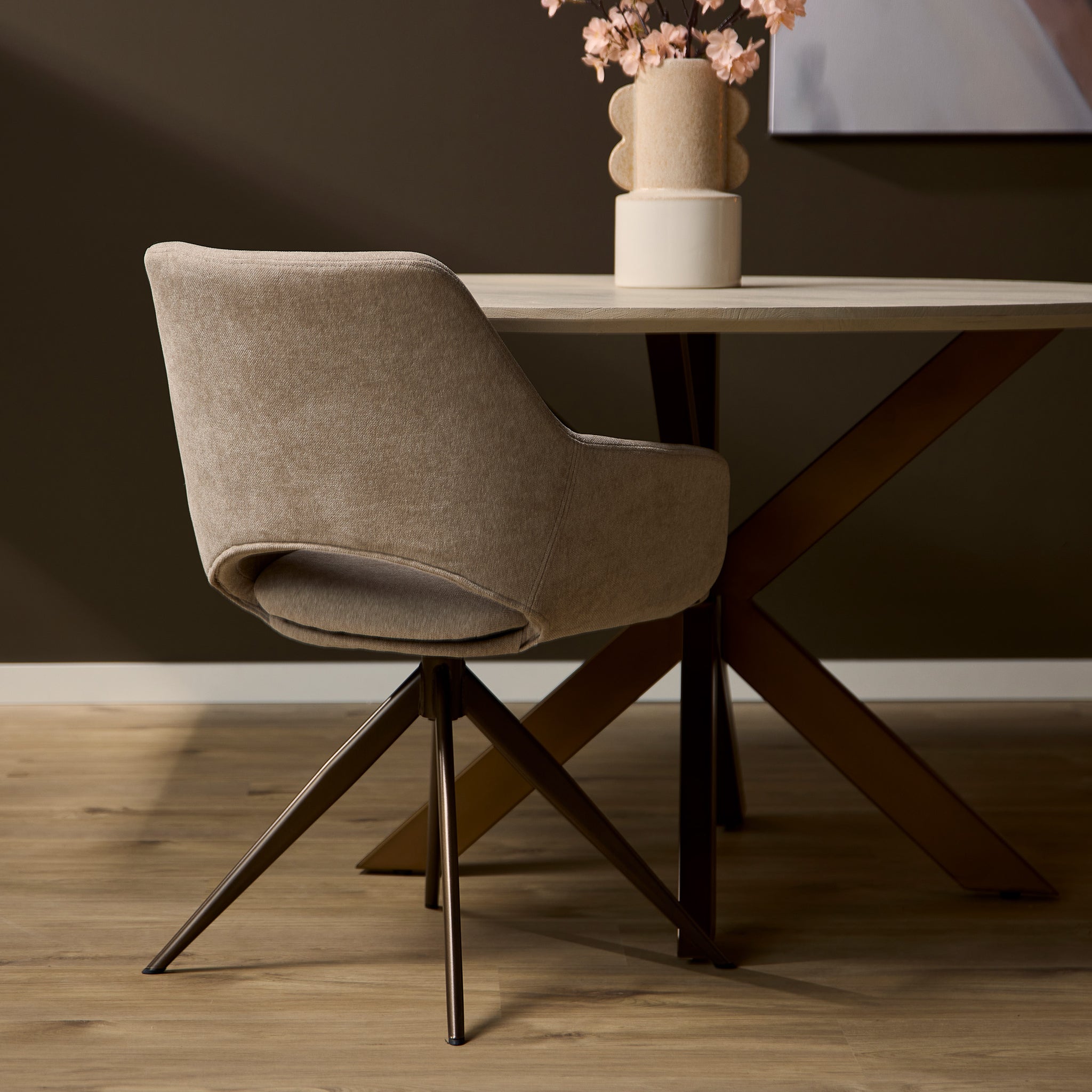 Eetkamerstoel Daisy draaibaar| Beige - STF