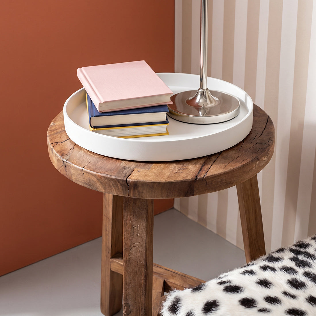 houten kruk / bijzettafel Farmwood - RAW
