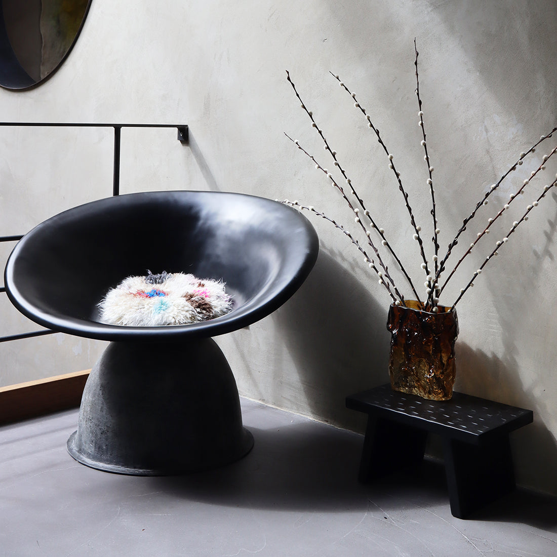 bijzettafel/kruk zwart - RAW
