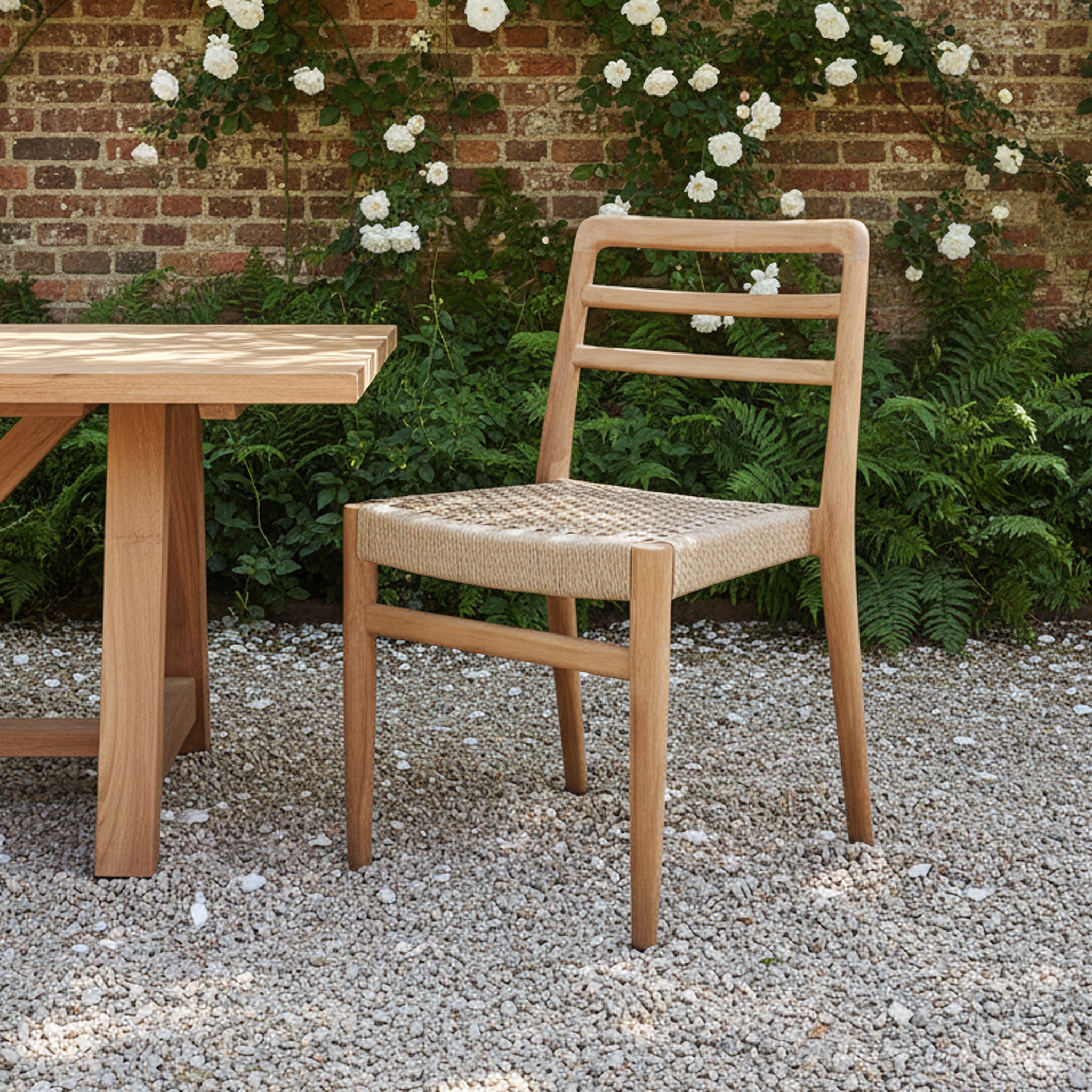 Verano teak tuinstoel met armleuning - Naturel (prijs = set van 2)