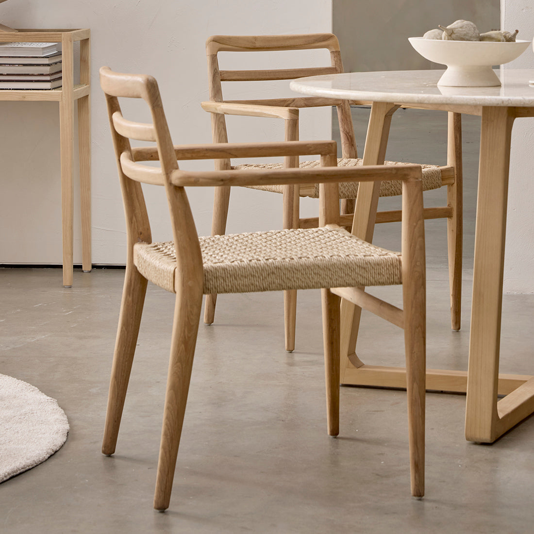 Verano teak tuinstoel met armleuning - Naturel (prijs = set van 2)