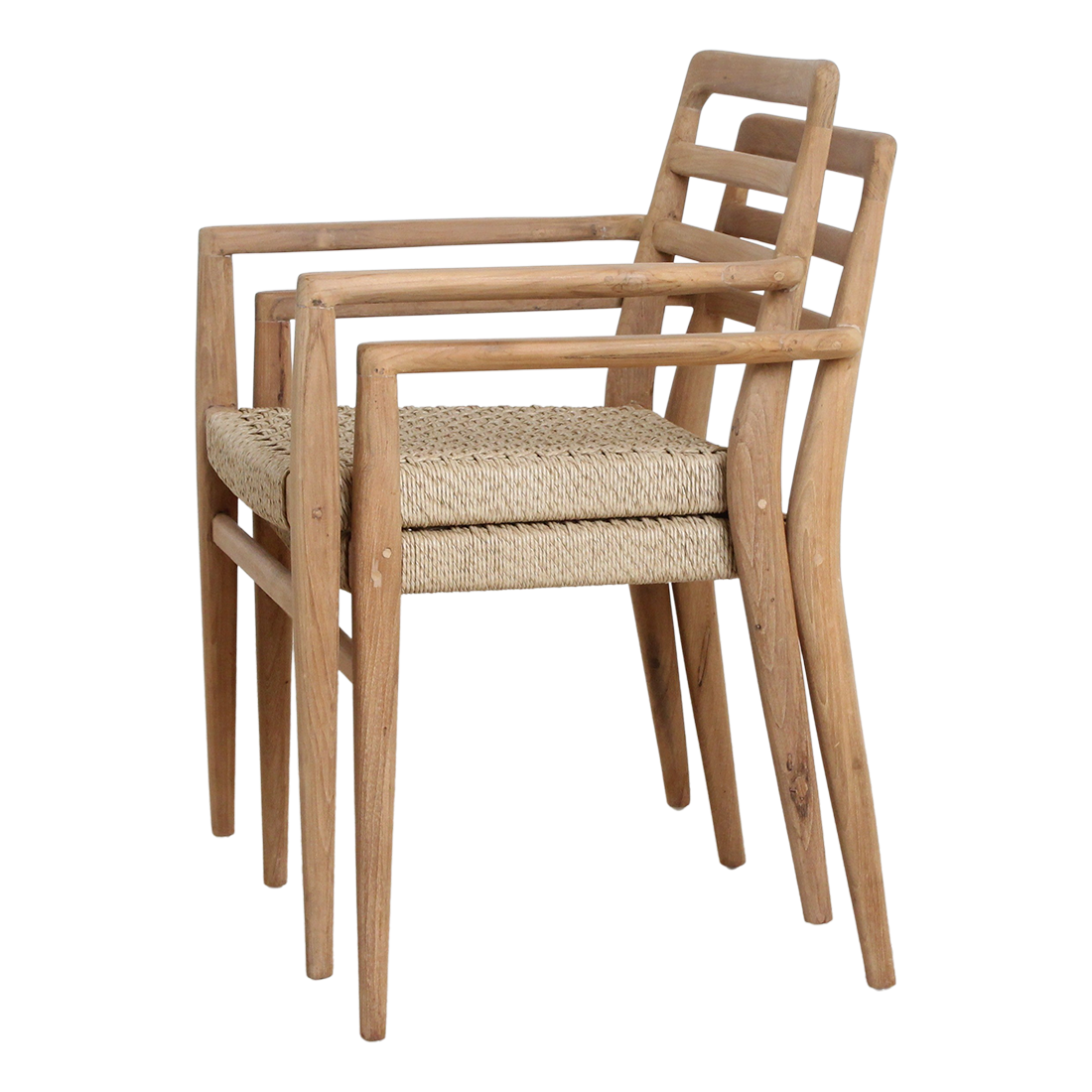 Verano teak tuinstoel met armleuning - Naturel (prijs = set van 2)