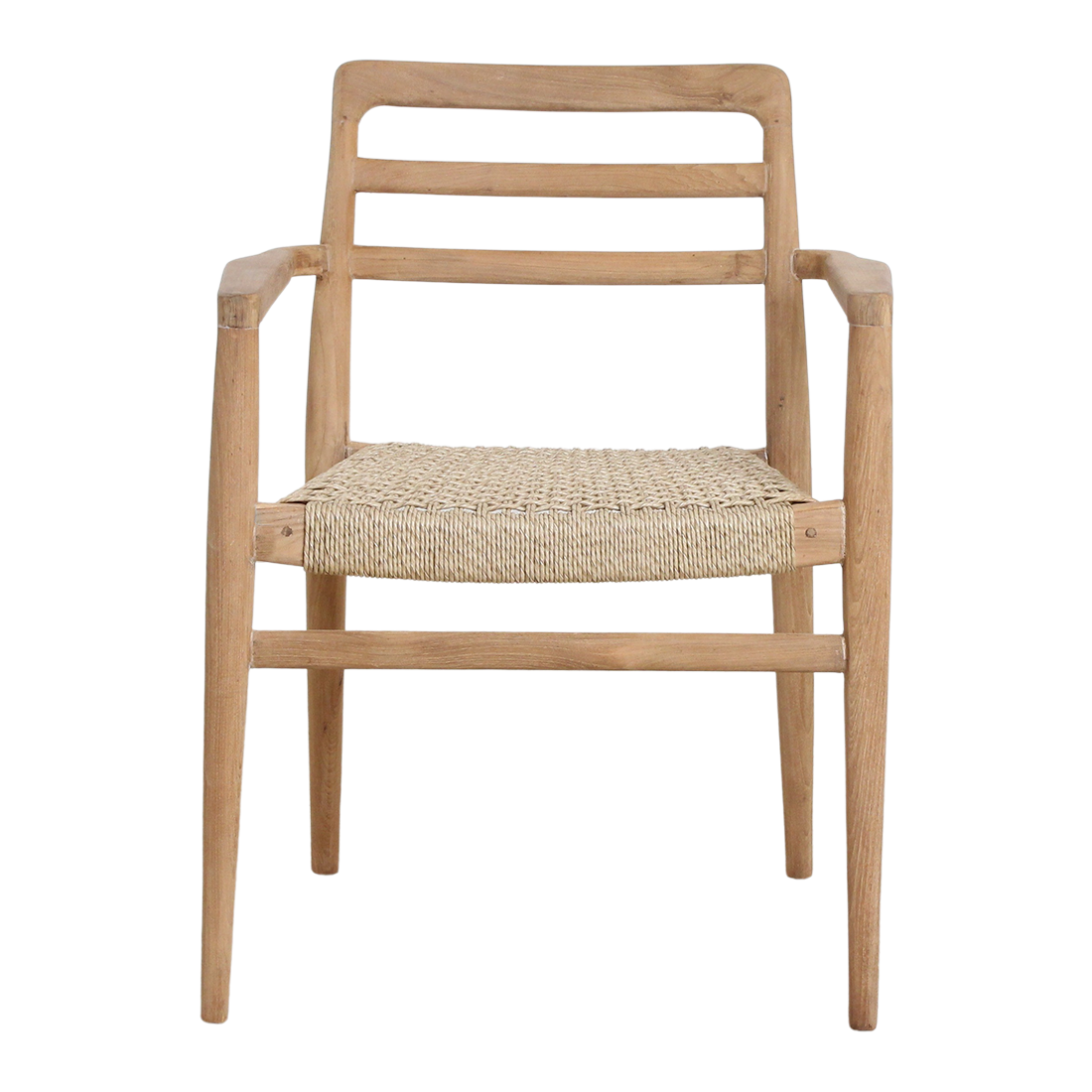 Verano teak tuinstoel met armleuning - Naturel (prijs = set van 2)