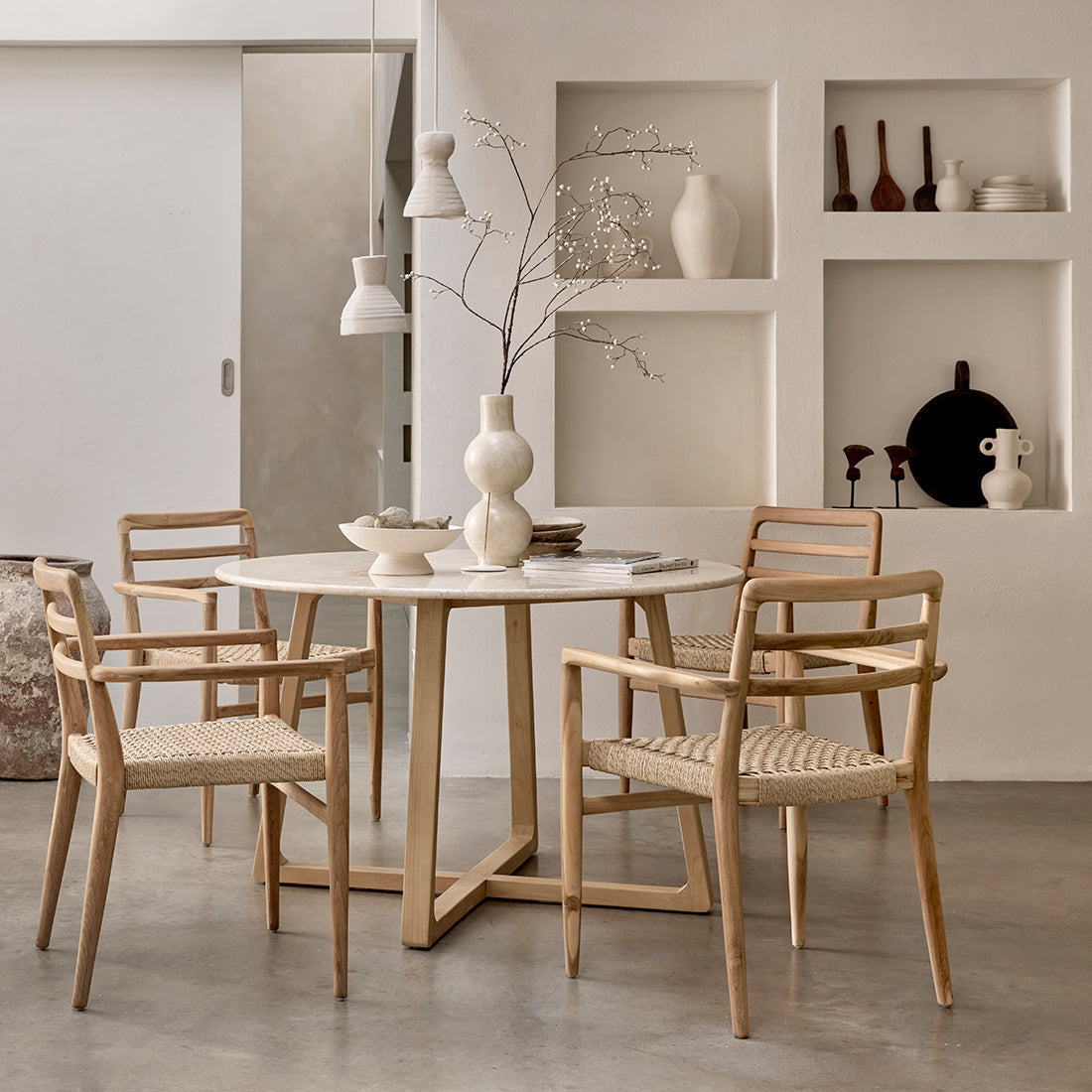 Verano teak tuinstoel met armleuning - Naturel (prijs = set van 2)
