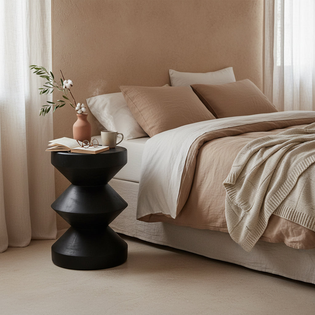 Bijzettafel Rizo teak zwart - RAW