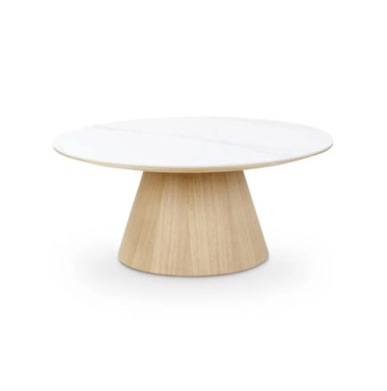 Salontafel Clarice 90 keramiek/eik naturel of walnoot - VDC
