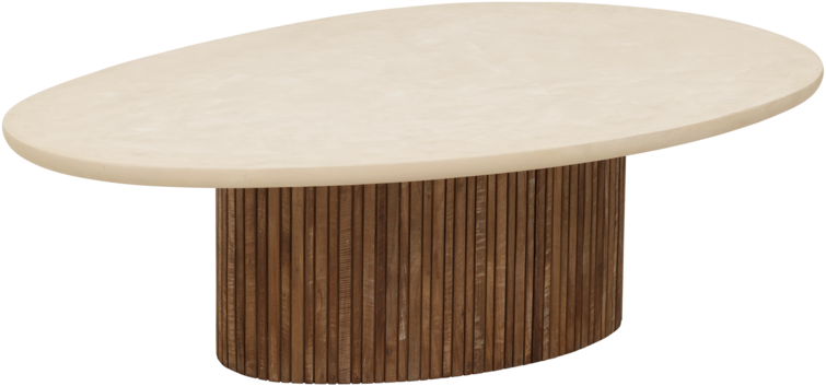 Salontafel Lagoon  Pebble teakhout/mortex ovaal - DTP - VANAF JANUARI