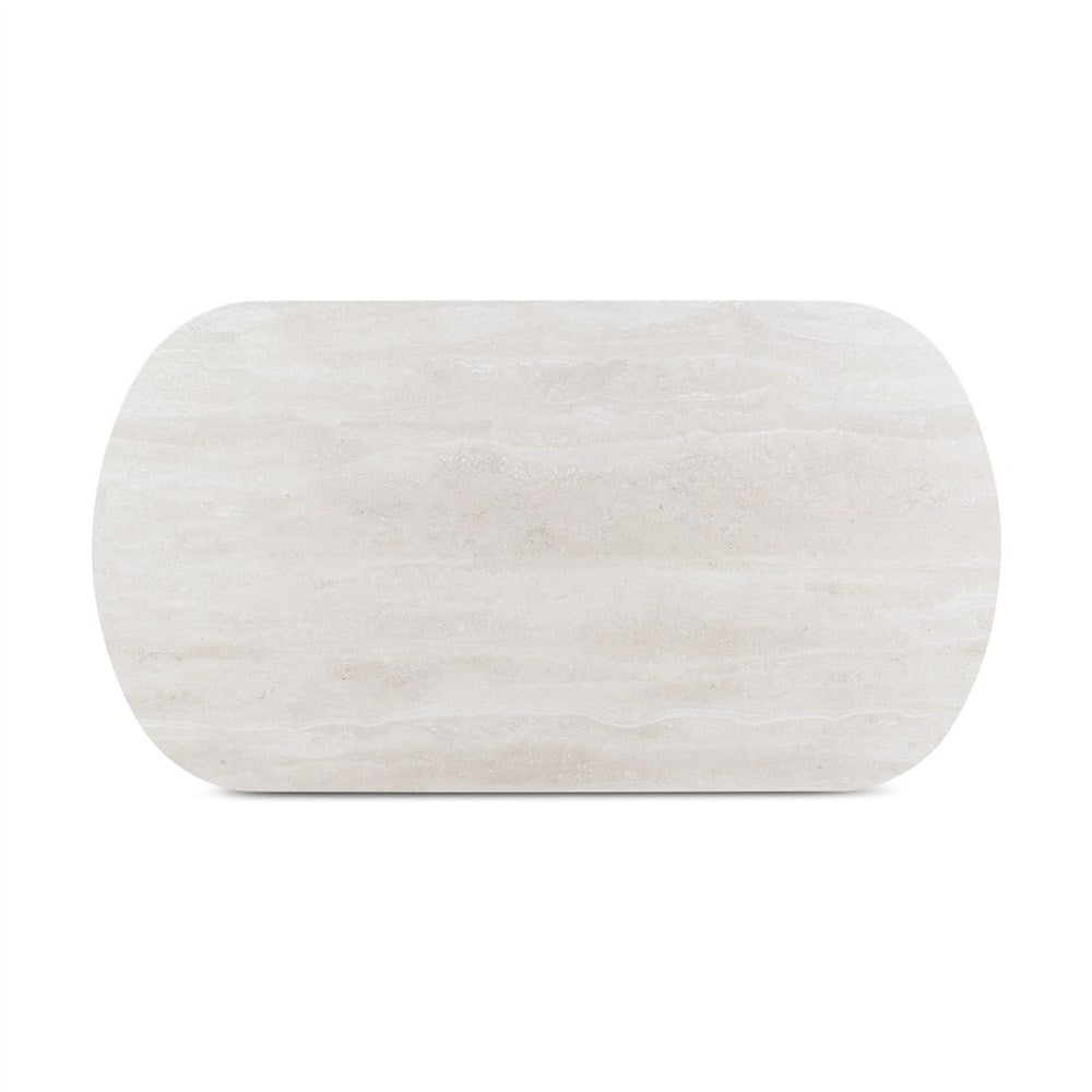 Outdoor salontafel Mikos 130 sintered stone travertin, alu topo - VDC
