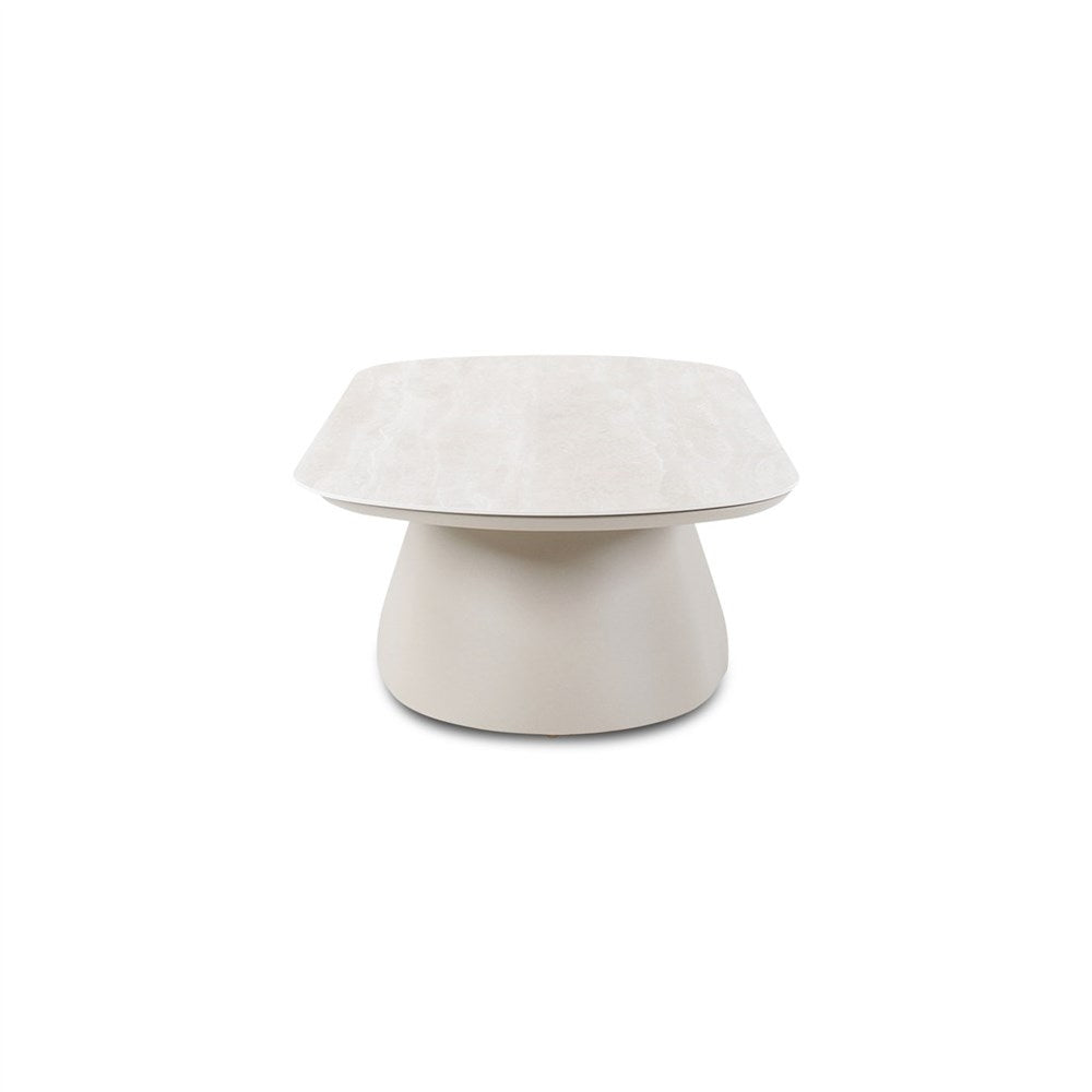 Outdoor salontafel Mikos 130 sintered stone travertin, alu topo - VDC