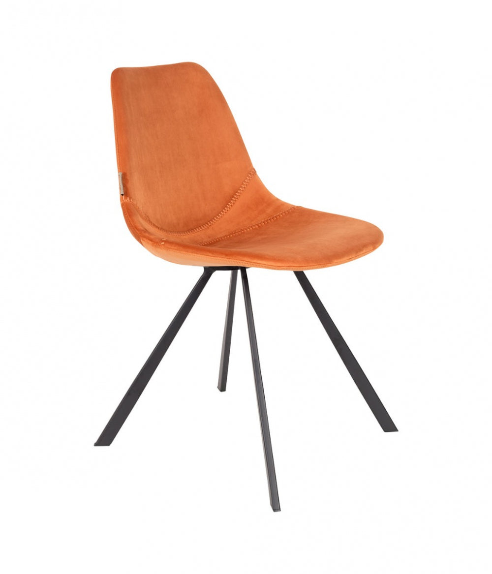 Stoel Franky: cognac, zwart, grijs, roze, petrol of oranje - DB