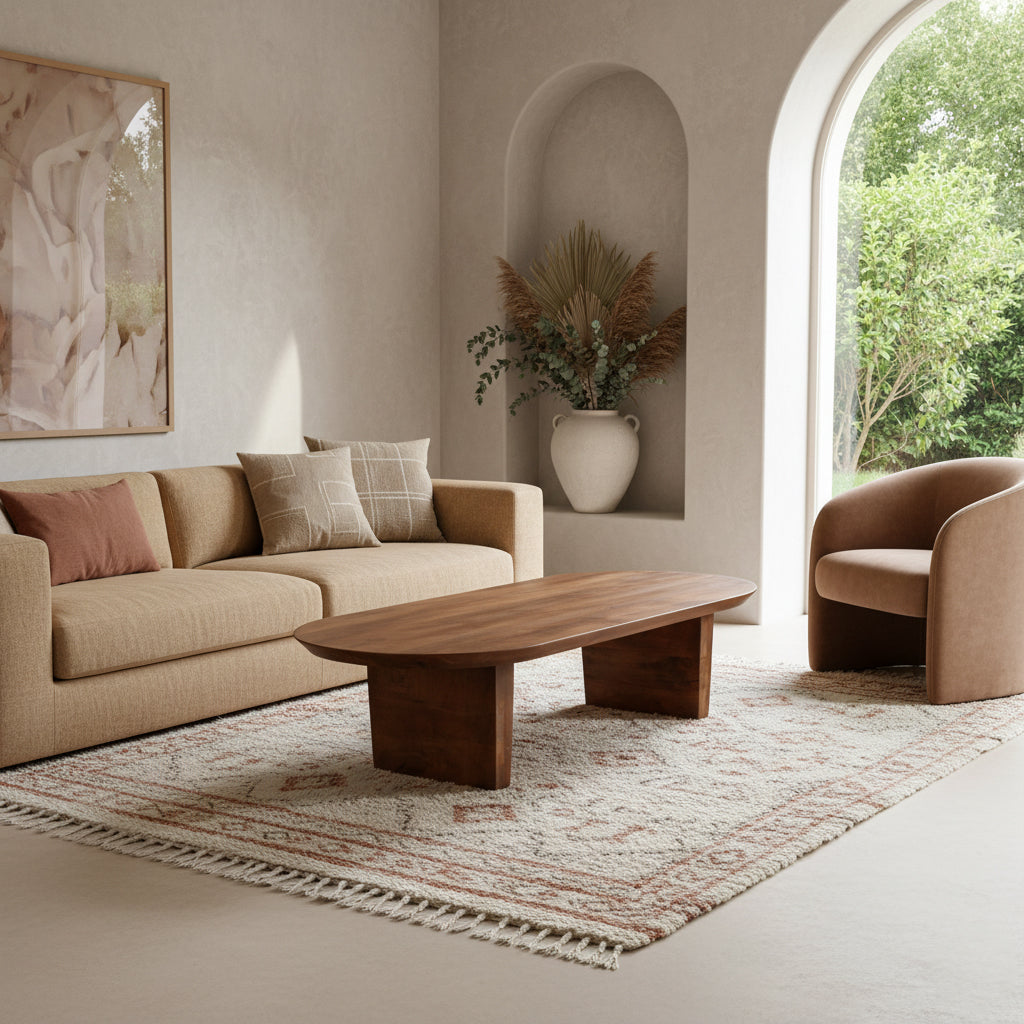 Salontafel Bullnose bruin - RAW