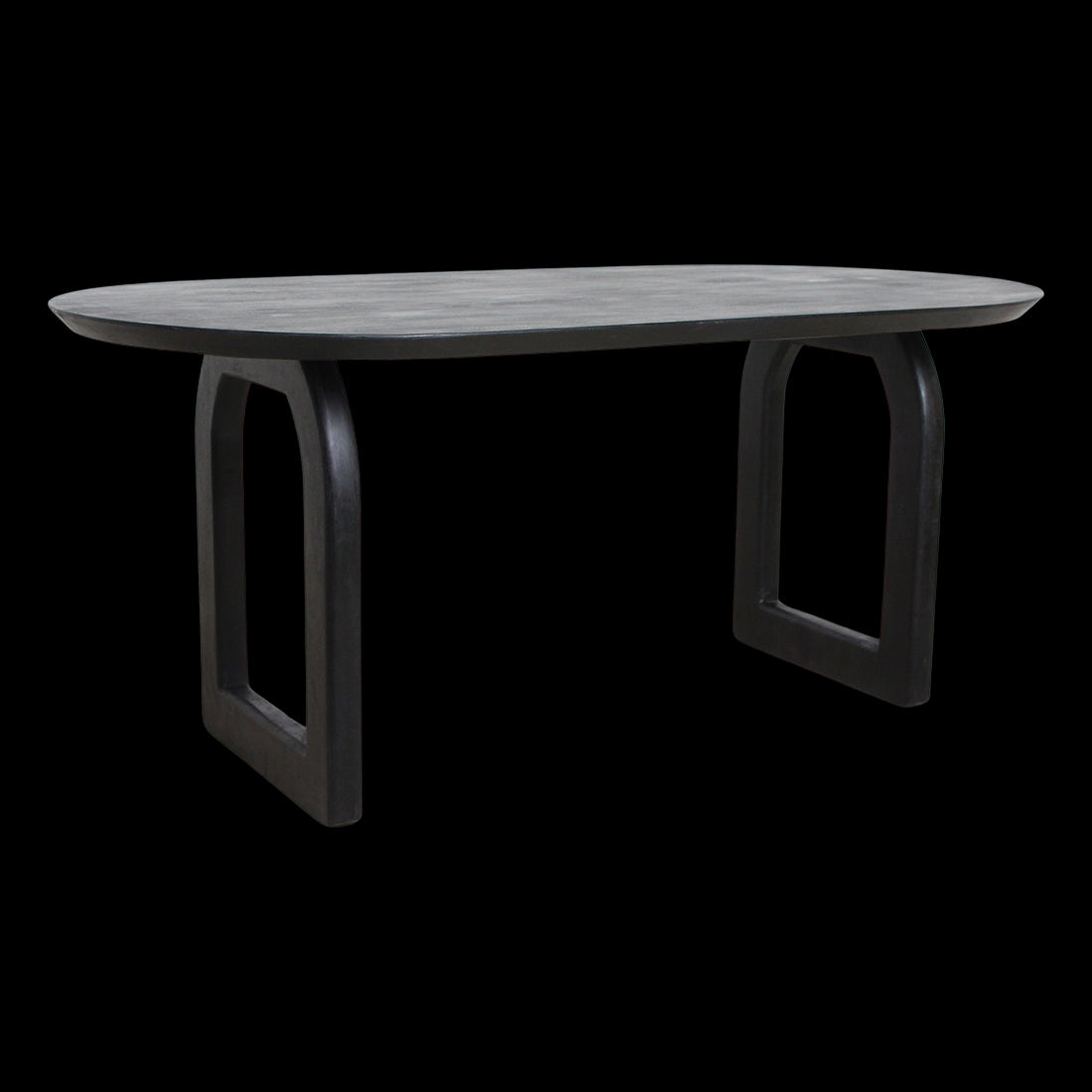 Eettafel Bullnose 180 zwart - RAW