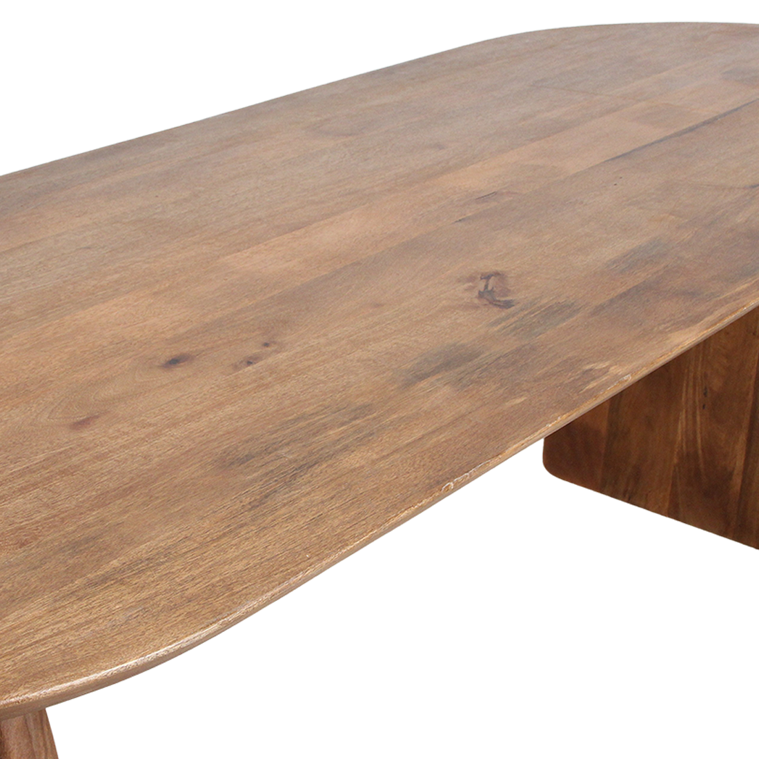Eettafel met bolle rand - bruin - 200 - mix-onderstel - RAW
