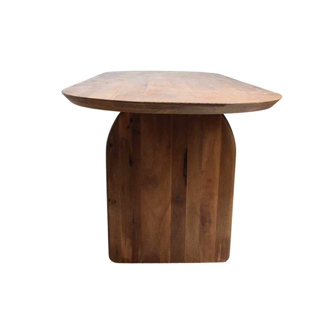 Eettafel met bolle rand - bruin - 200 - mix-onderstel - RAW