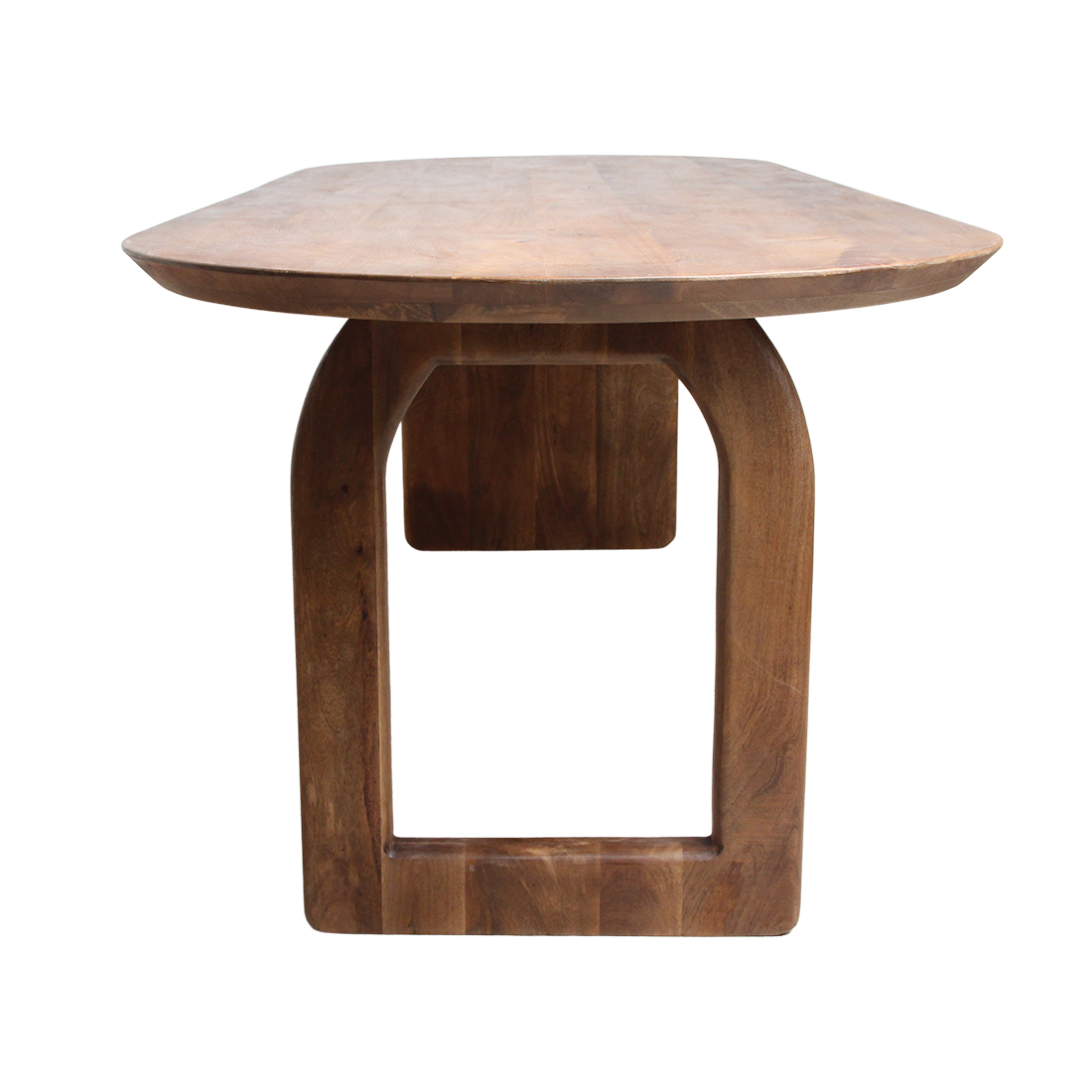 Eettafel met bolle rand - bruin - 200 - mix-onderstel - RAW