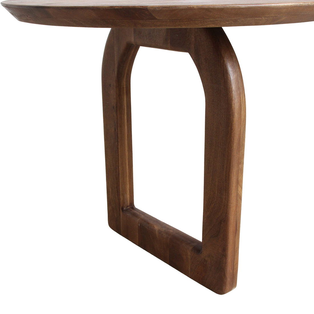 Eettafel met bolle rand - bruin - 200 - mix-onderstel - RAW
