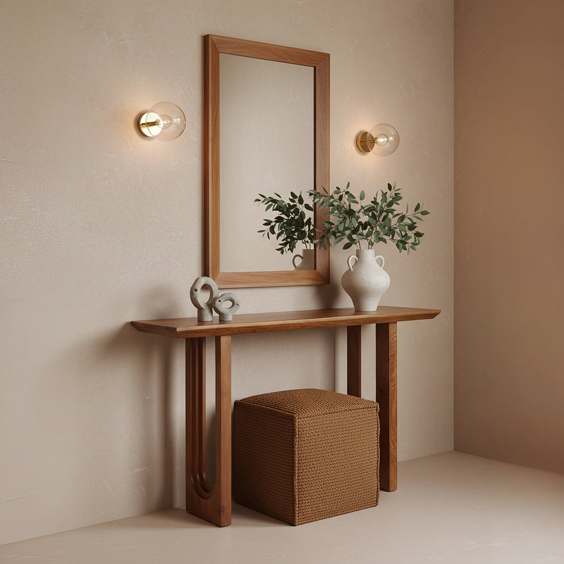 Bullnose mangohouten wandtafel  - RAW