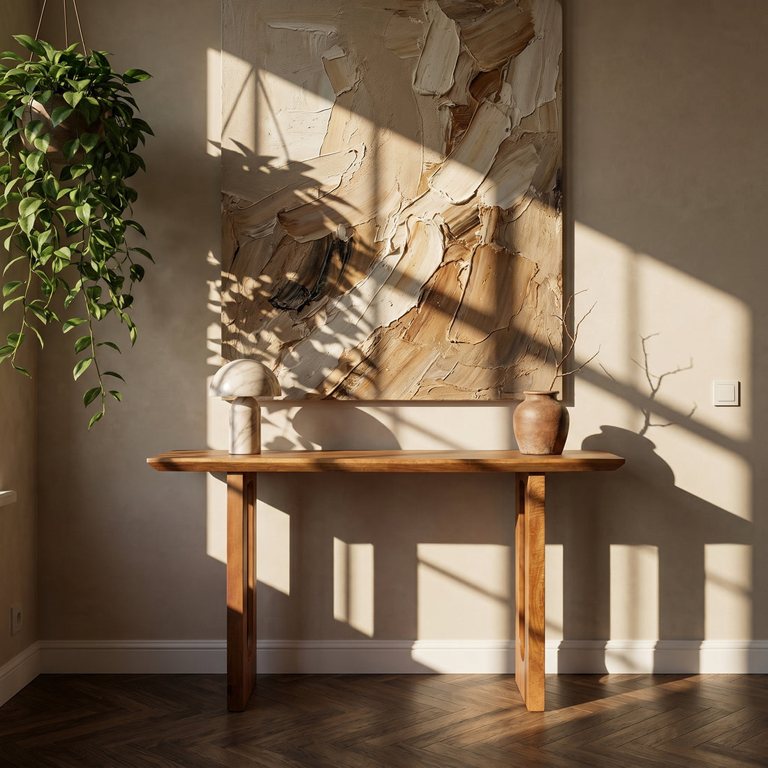 Bullnose mangohouten wandtafel  - RAW