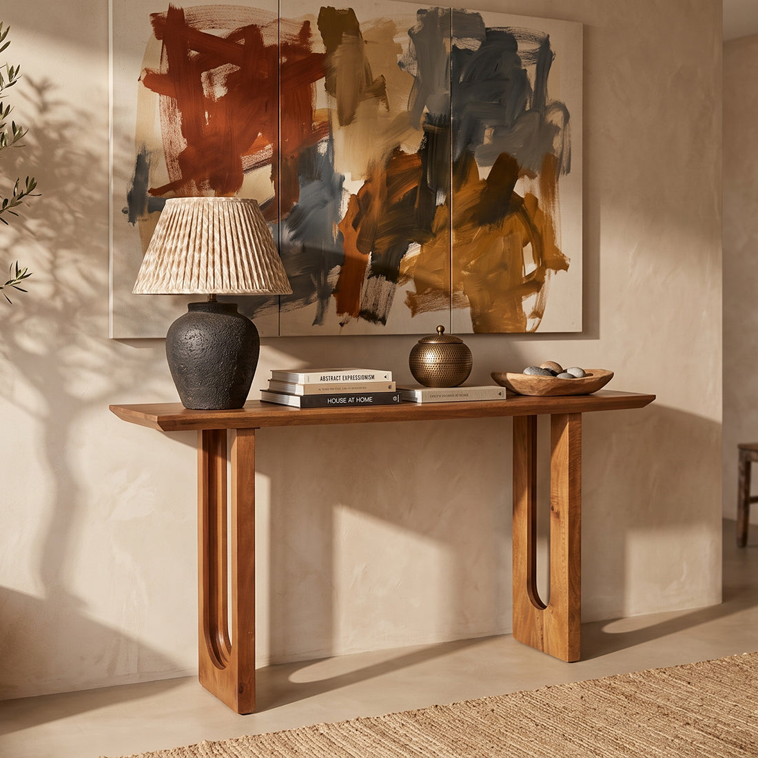 Bullnose mangohouten wandtafel  - RAW
